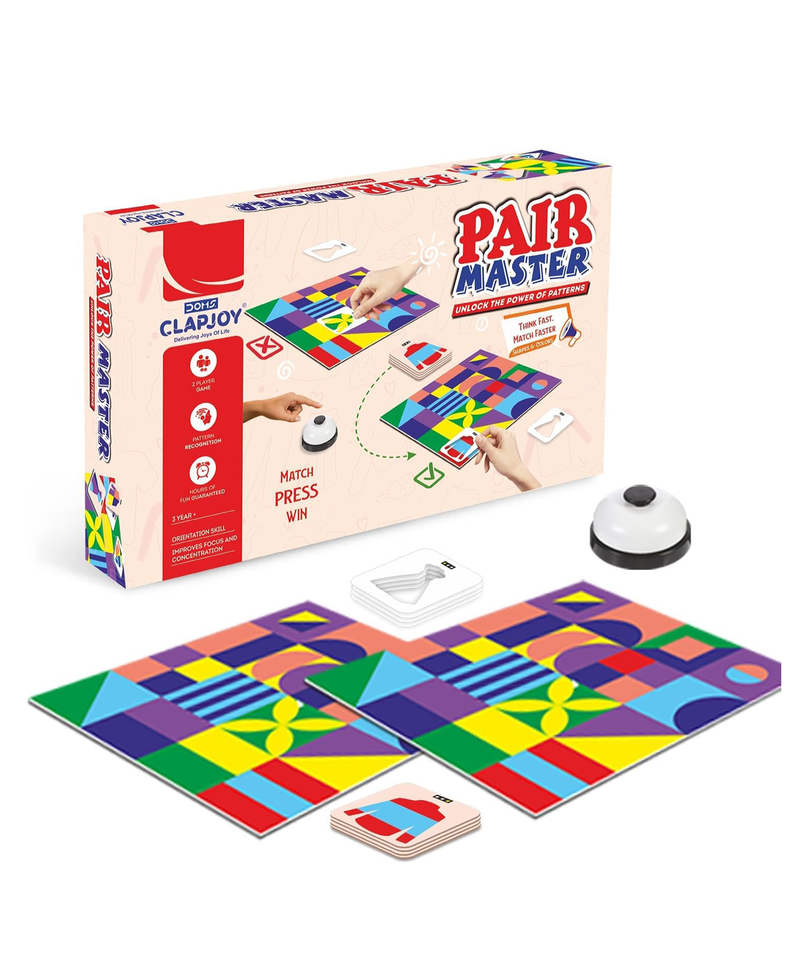 Clapjoy Pair Master Game Shapes Matching Puzzle for Kids of Age 3 Years and Above-image-13