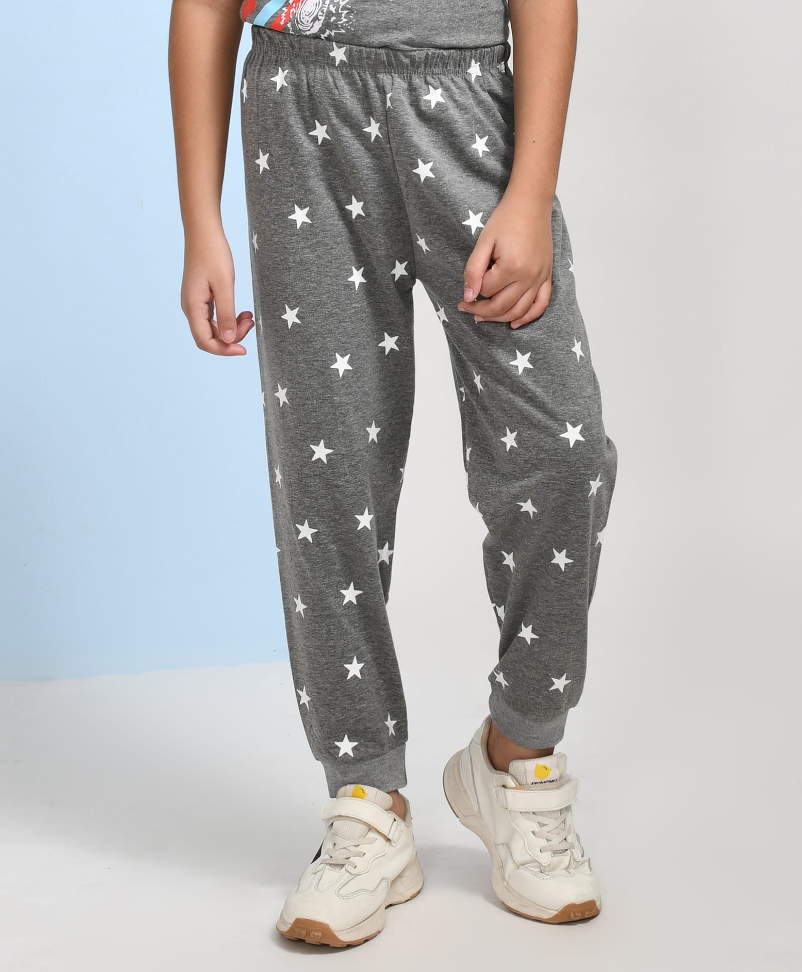 hrit Kiwi Cotton Star Printed Track Pants - Charcoal Grey-picture-22