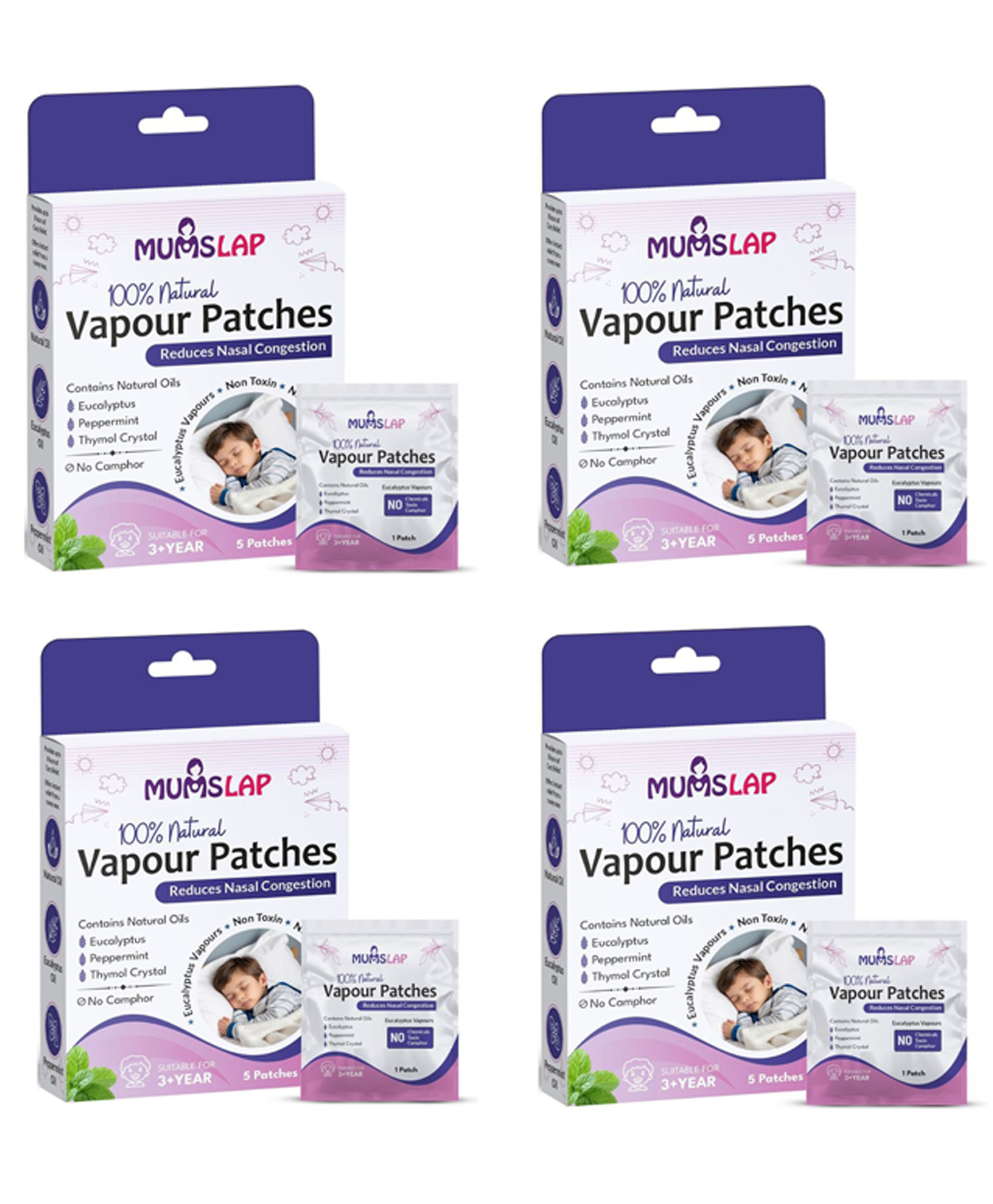 MumsLap 100% Natural Nasal Decongestant Vapour Patch for children - 20 Patches-image-47
