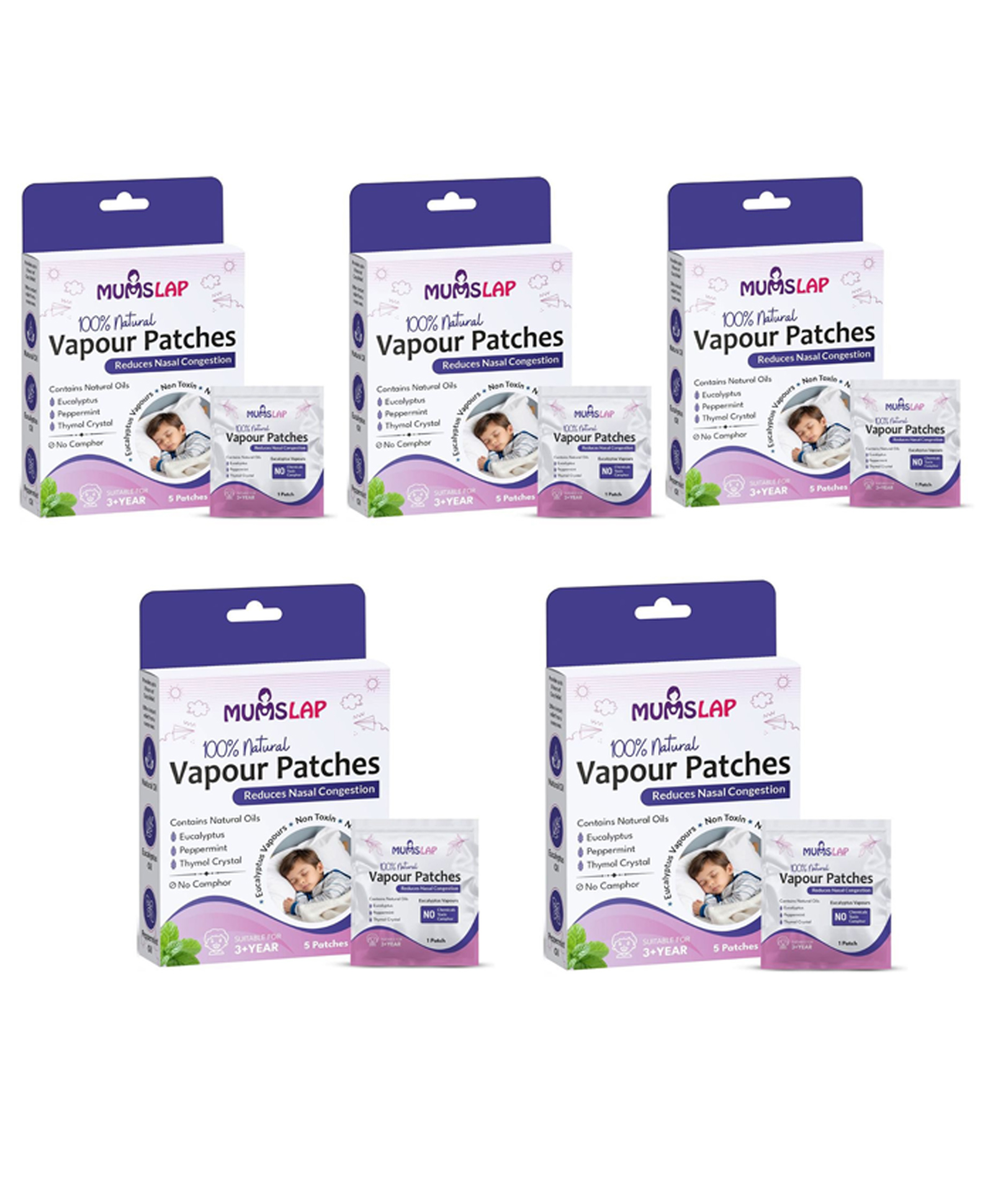 MumsLap 100% Natural Nasal Decongestant Vapour Patch for children - 25 Patches-picture-17