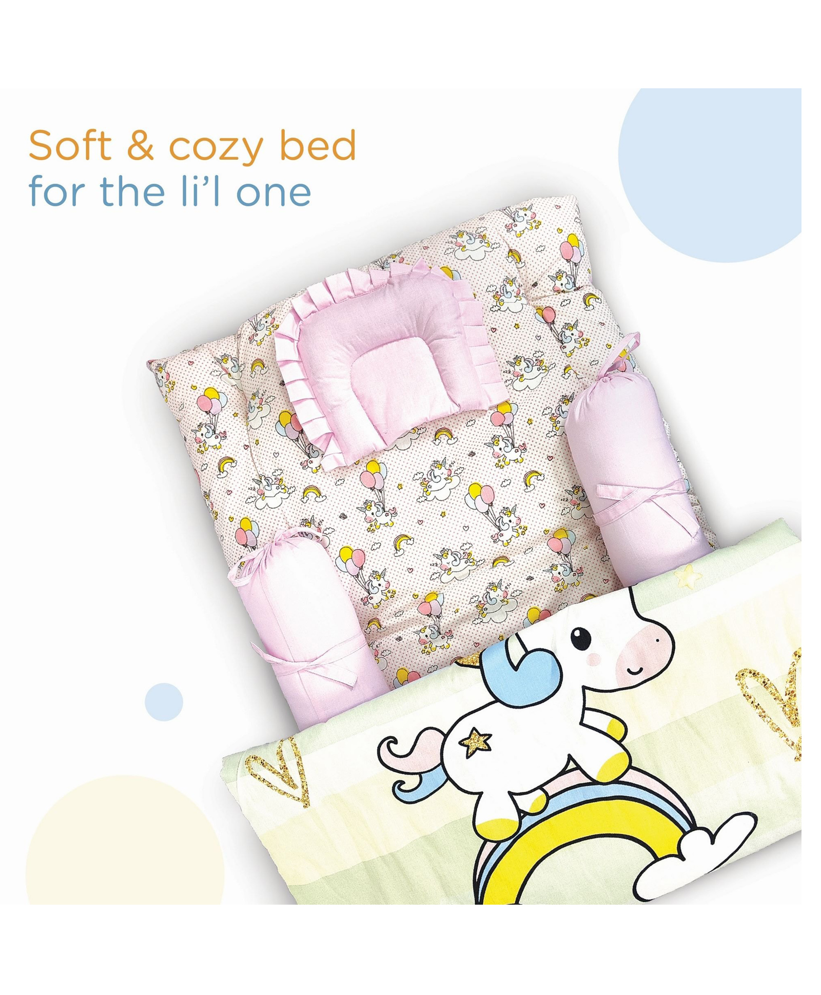 Nuluv Cotton 5 PC Gadda Set -Unicorn-image-7