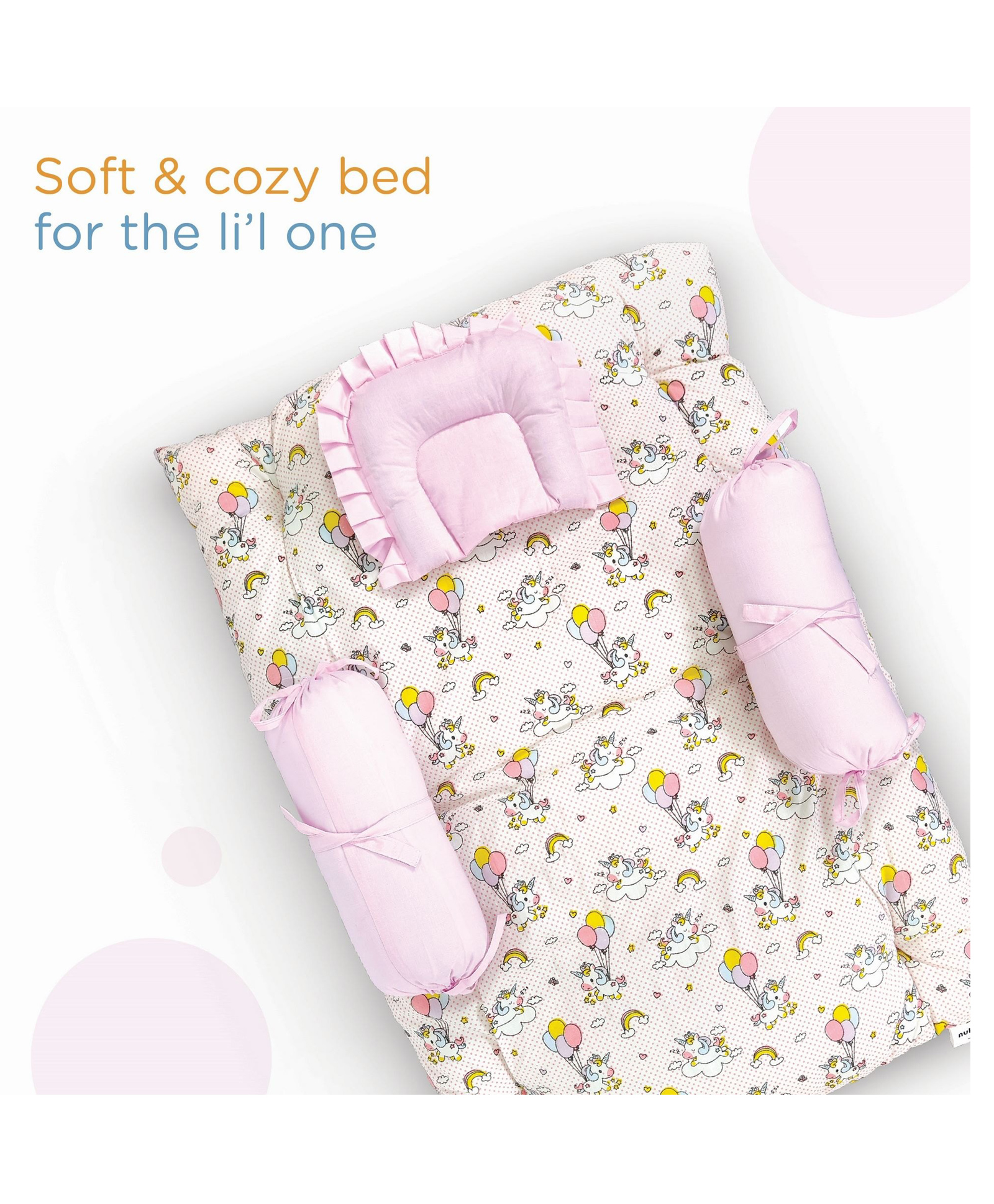 Nuluv Cotton Gadda Set Without Comforter -Unicorn-image-49