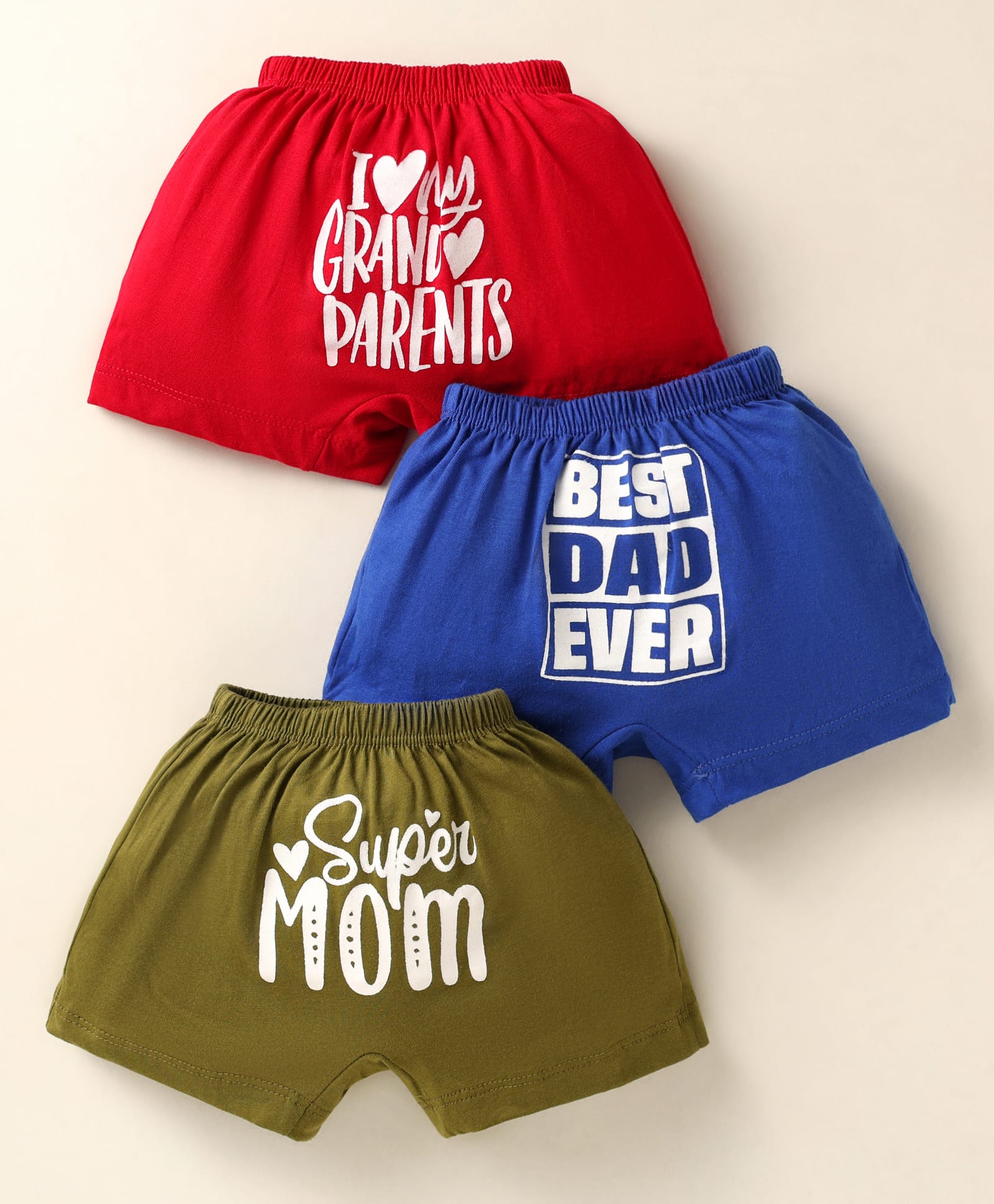 Bodycare Cotton Knit Boxers With Text Print Pack Of 3 - Red Blue & Green-picture-39