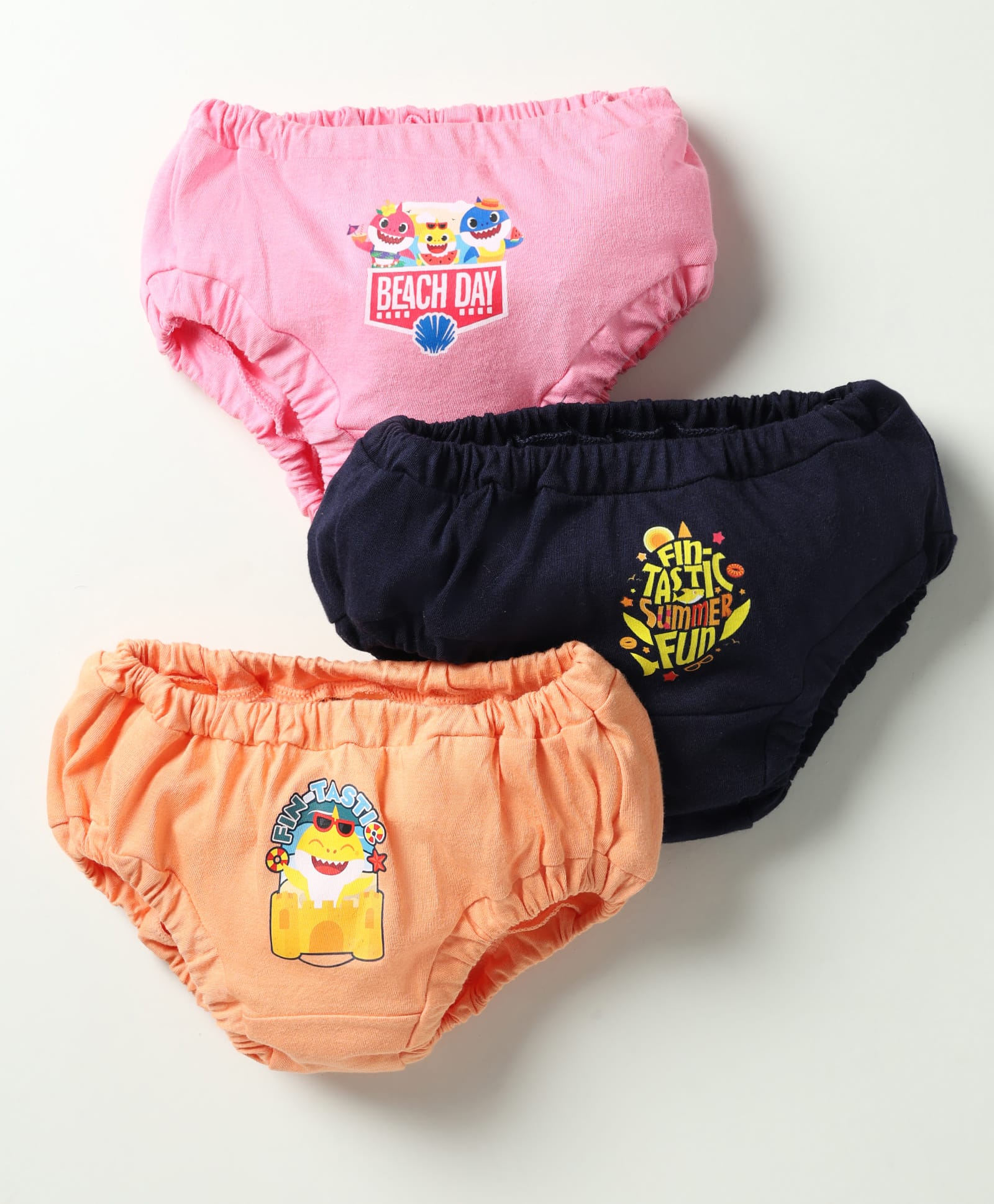 Bodycare Cotton Knit Panties With Text Print Pack Of 3 - Orange Pink & Navy Blue-picture-23