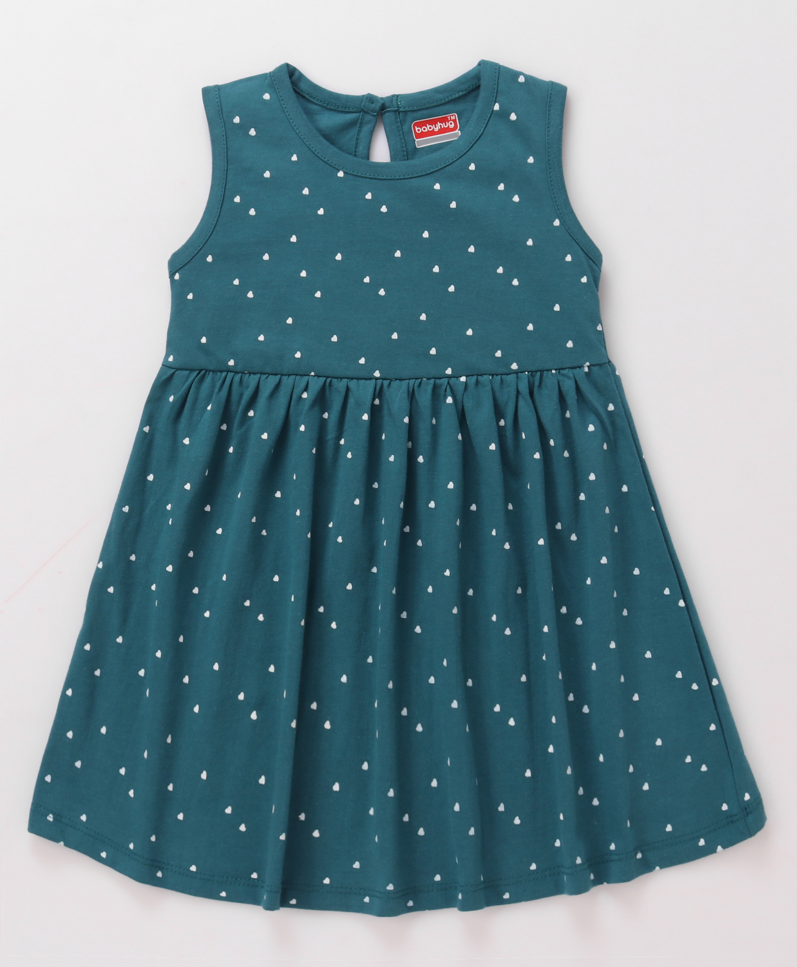 Babyhug Single Jersey Knit Sleeveless Star Printed Frock - Navy Blue-image-20