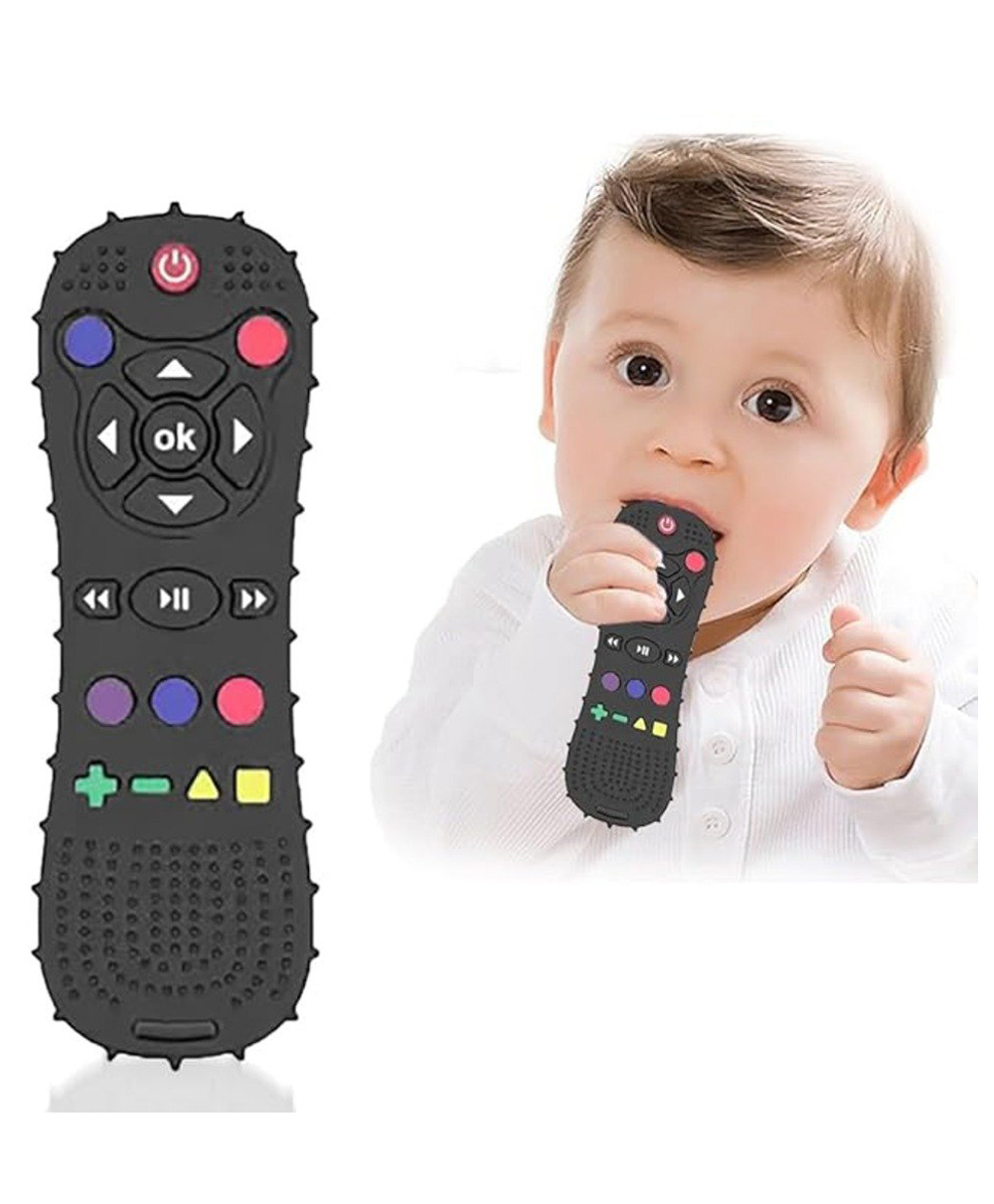 Tony Stark Remote Silicone Baby Teether for Teething Gums, Teether for 3+ Months Baby, Helps Biting Skills Development, Colour & Shape Recognition, Food Grade Silicone, Teething Toy for Infants, Babies, and Toddlers (Black)-image-22