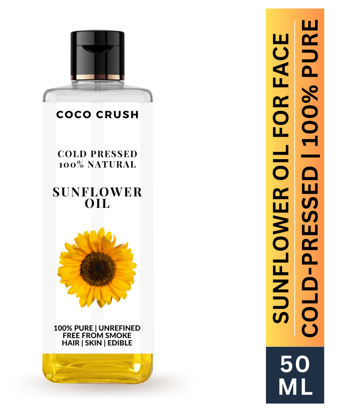 Coco Crush Cold-Pressed Sunflower Oil, 100% Pure & Natural - 50ml-picture-12