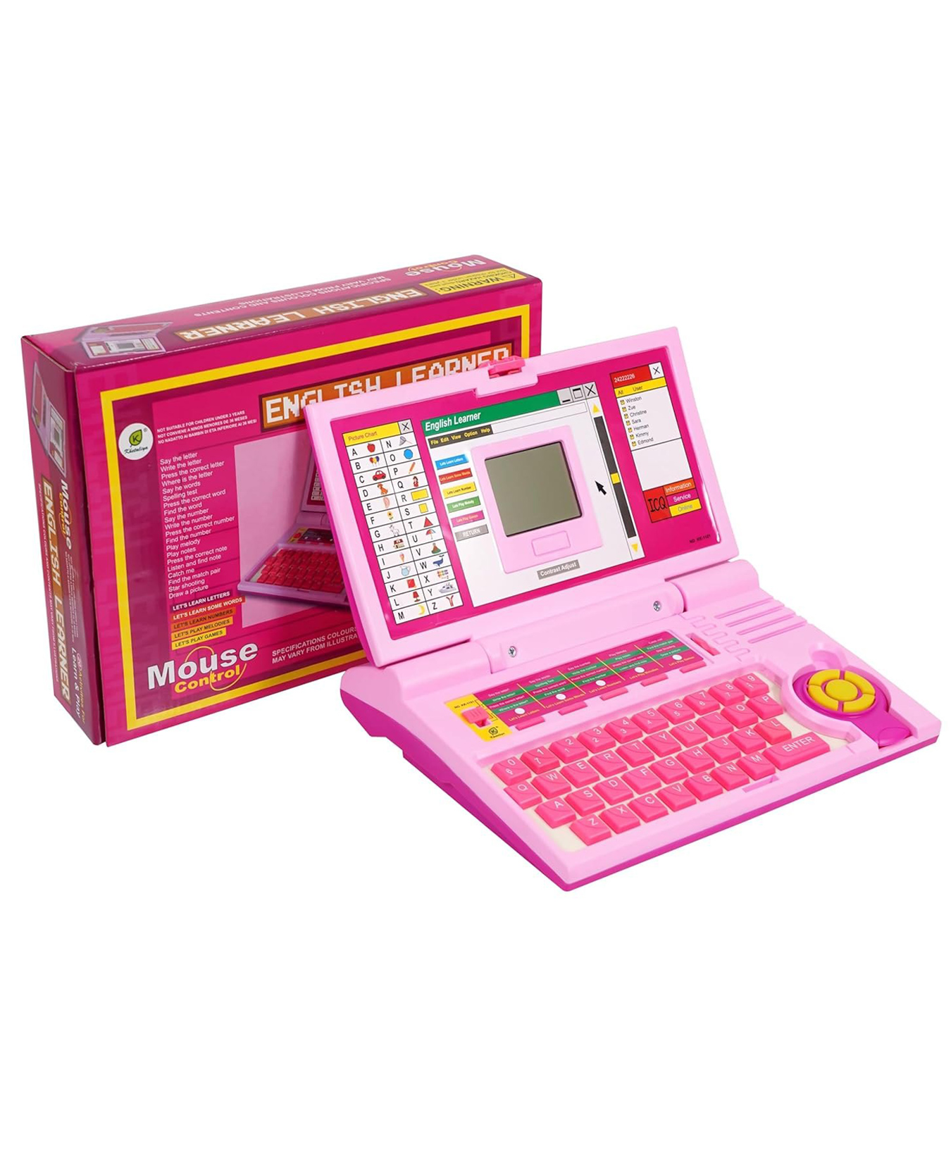 FUNVERSE Educational Laptop Computer Toy with Mouse for Kids Above 3 Years - 20 Fun Activity Learning Machine, Now Learn Letter, Words, Games, Mathematics, Music, Logic, Memory Tool - Pink-image-26