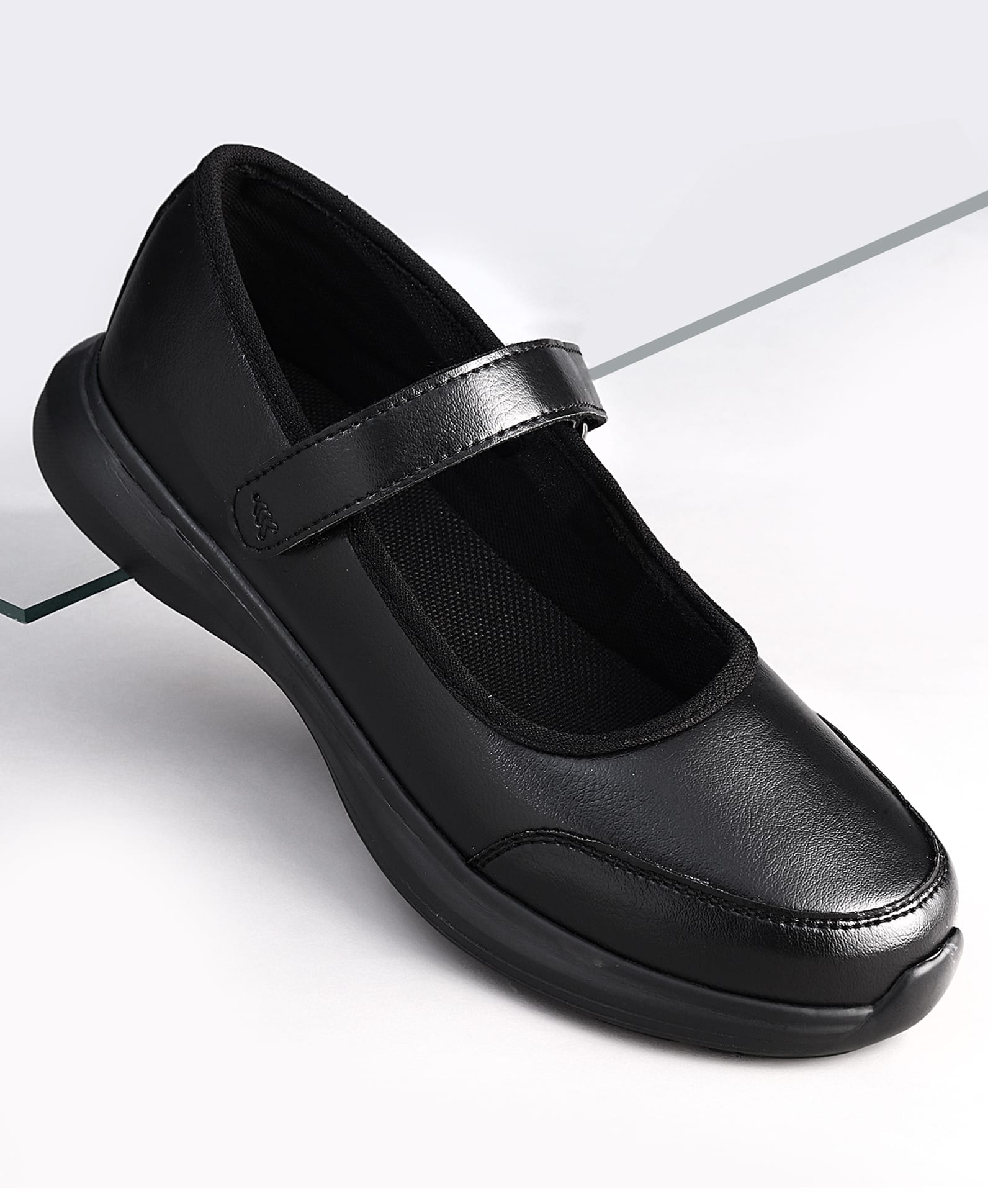 Pine Kids Velcro Closure Solid Color School Shoes - Black-picture-39