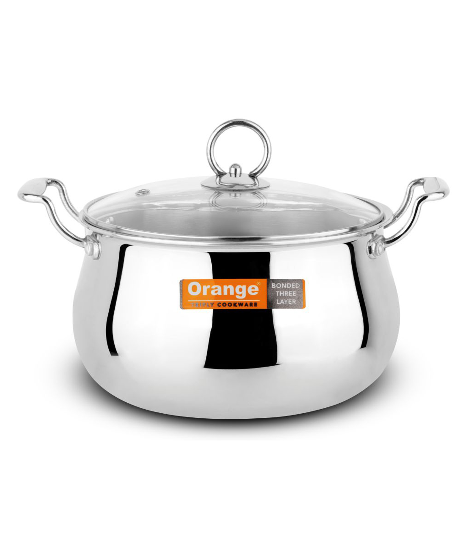 Orange Cookware Triply Stainless Steel Handi/Biryani Pot 4.0 litres with Glass lid-image-30
