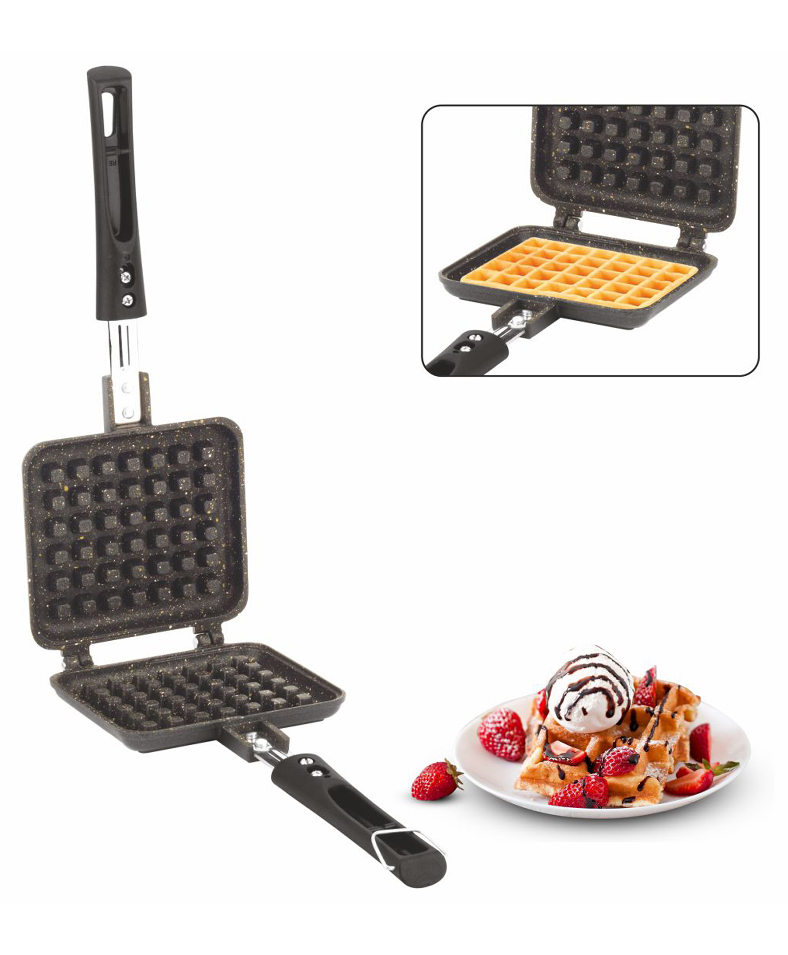 Orange Cookware Non-Stick Waffle/Pancake Maker-image-2