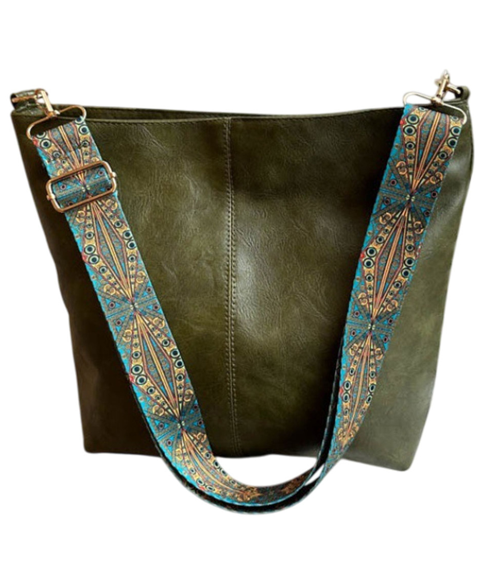 SYGA Women's Large capacity - Multi-Purpose Retro Wide-Band Tote Bag (Green)