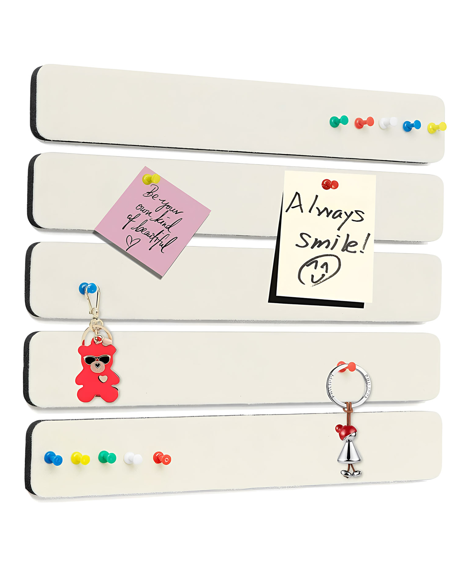SYGA 5 Pack Felt Bulletin Board, Felt Message Board with 35pcs Drawing Pins, Self-Adhesive Lightweight Bulletin Board Strips for Paste Notes, Photos, Schedules (Off-White)-picture-14
