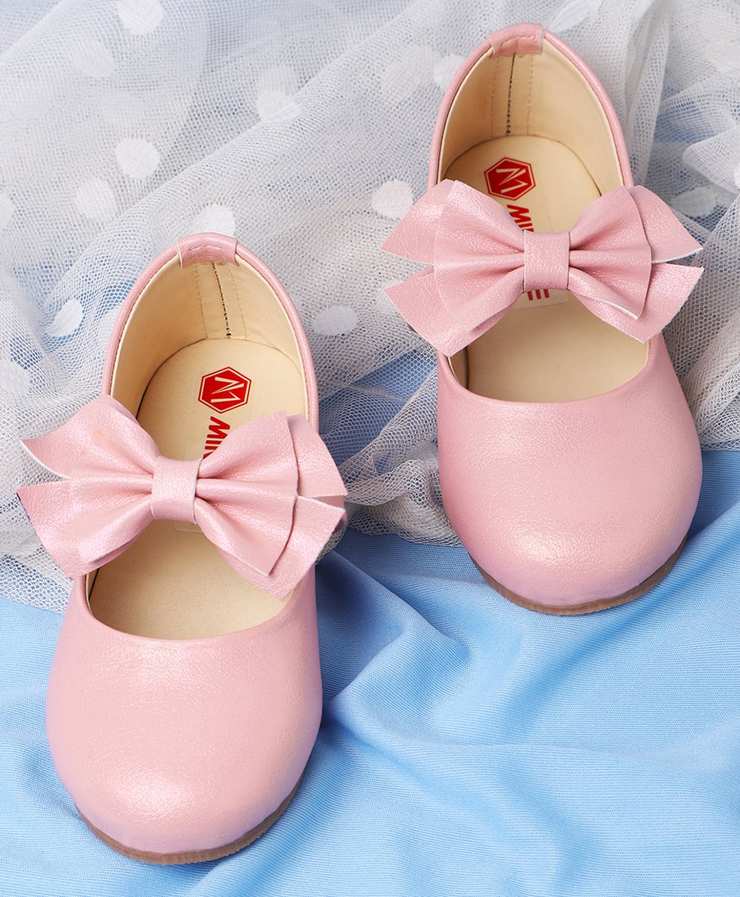 Mine Sole Bow Designed Mary Jane Ballerinas -Baby pink-image-31