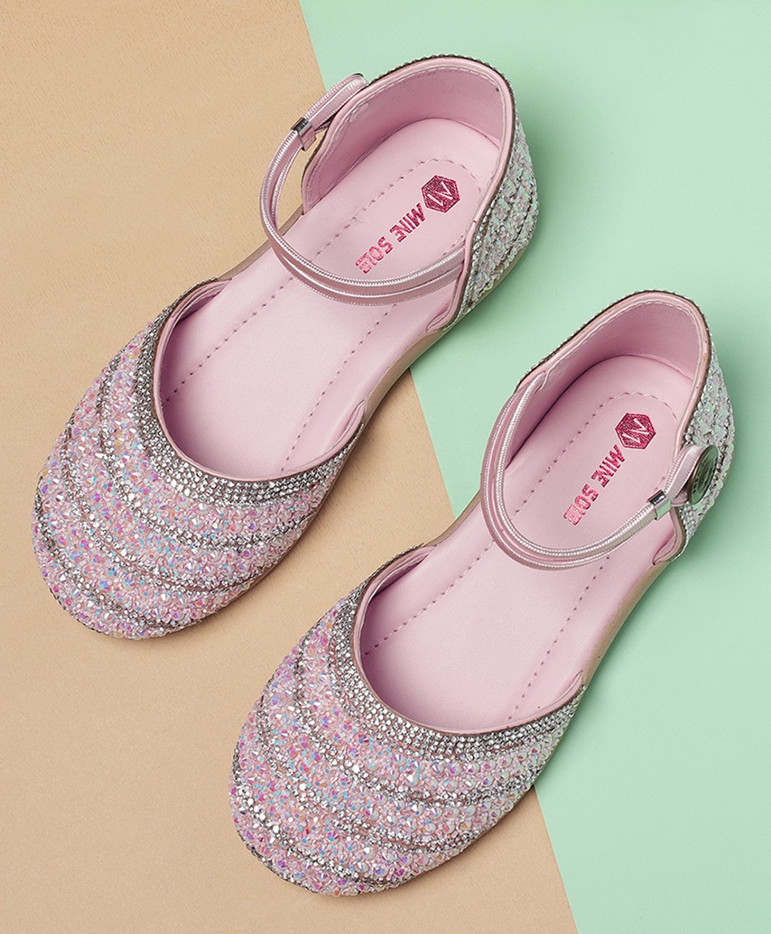 Mine Sole Stones Embellished Sandals - Pink-image-9