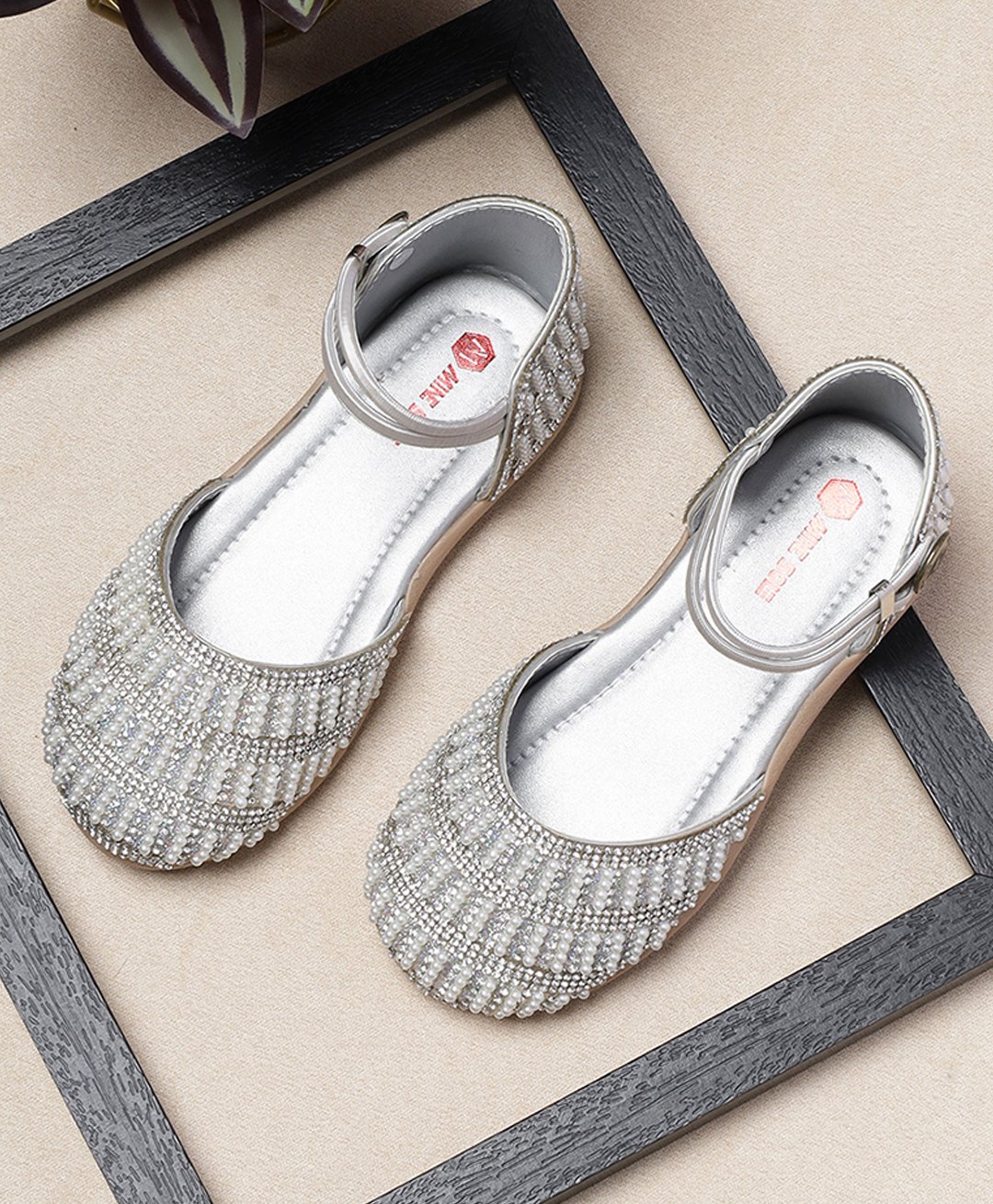 Mine Sole Pearls & Stones Embellished Sandals - White-picture-22