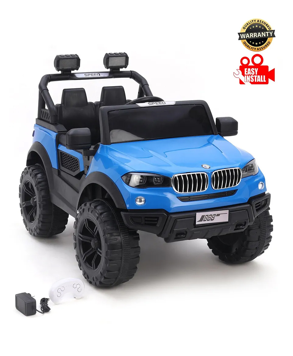 Ayaan toys 888 Renegade Battery Operated Jeep for Kids, Ride on Toy Kids Car with Windshield LightMusicBaby Rechargeable Battery CarElectric Jeep Car for Kids - BLUE-image-43