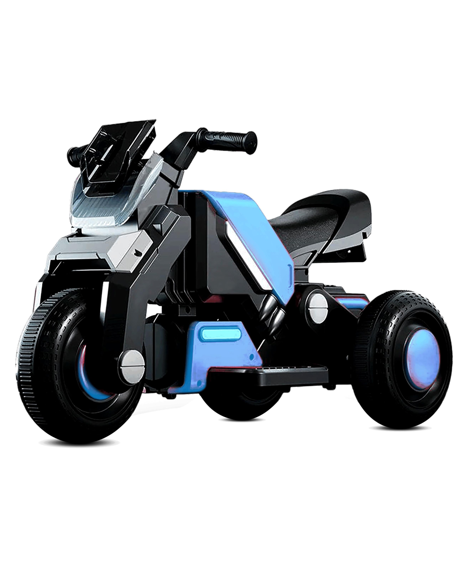 Kidsmate Hyrider 6V Electric Kids Bike with Rechargeable 6.5 Ah Battery Inbuilt Imported Motor Drive | Music Player, Front LED Light & Foot Accelerator Pedal Bike (Sky Blue)-image-49