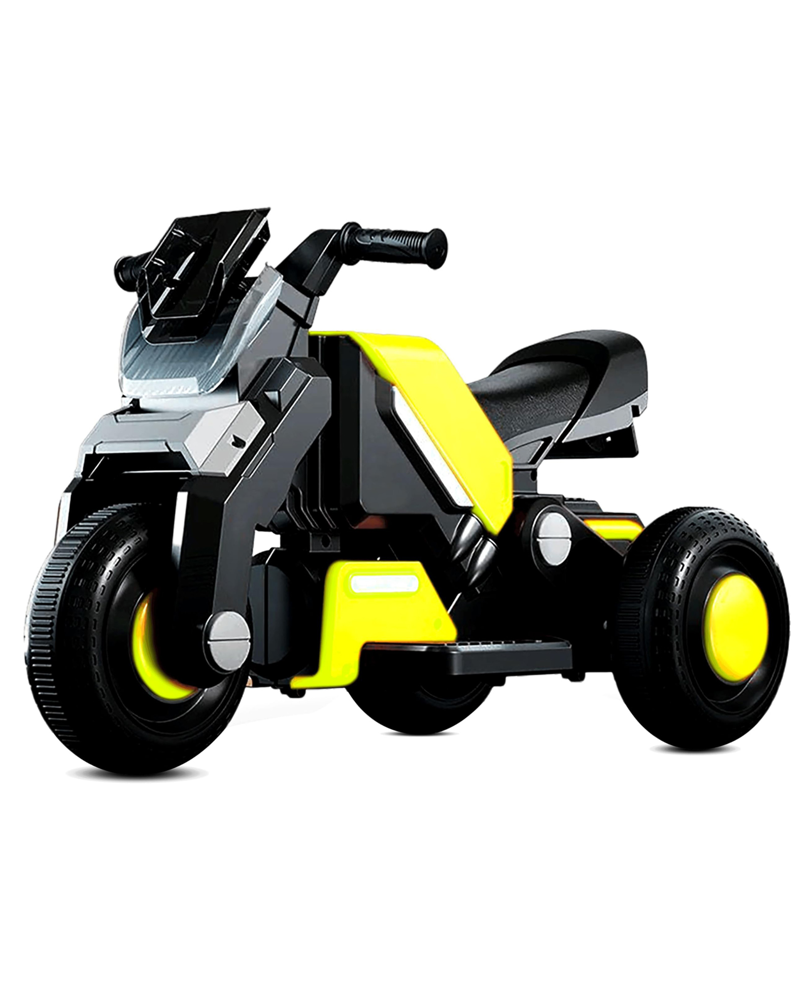 Kidsmate Hyrider 6V Electric Kids Bike with Rechargeable 6.5 Ah Battery Inbuilt Imported Motor Drive | Music Player, Front LED Light & Foot Accelerator Pedal Bike (Parrot Green)-image-11