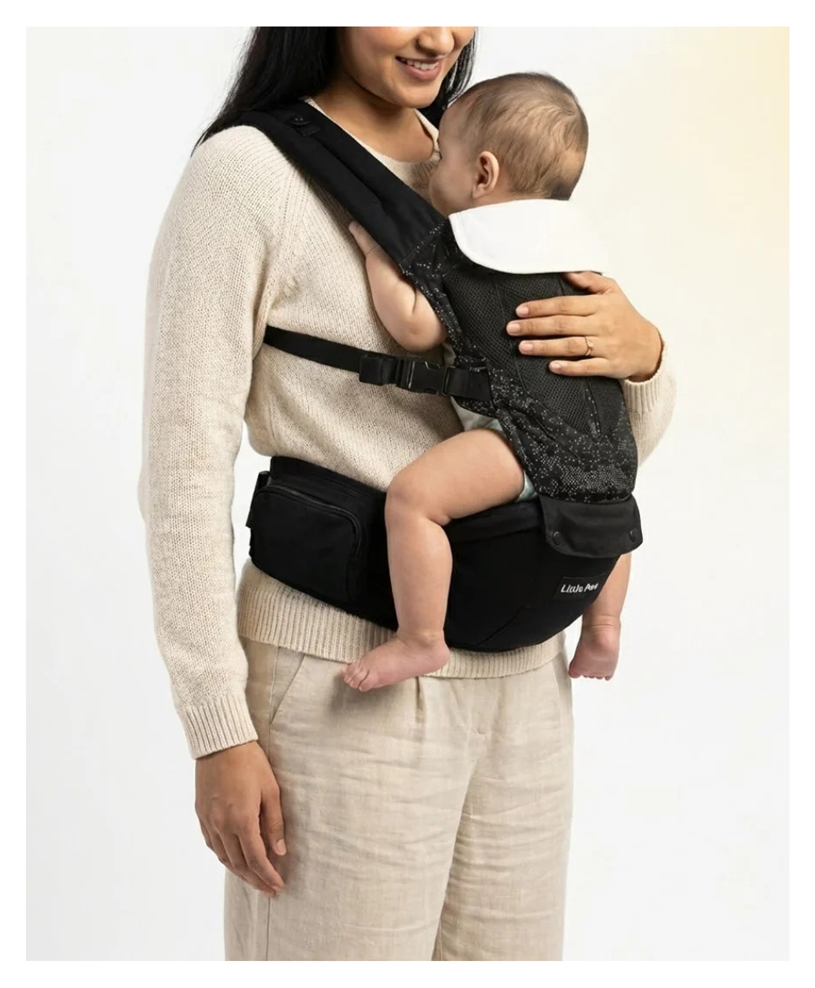 Little Pea 6-in-1 Removable Hip-Seat Baby Carrier Ergonomic, Adjustable,with Back Support Up to 20kg-Black-image-26