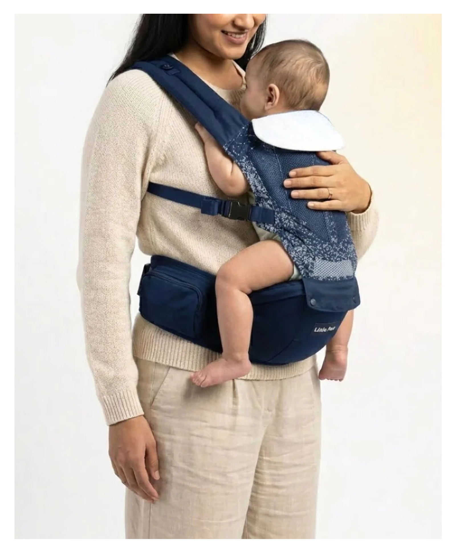 Little Pea 6-in-1 Removable Hip-Seat Baby Carrier Ergonomic, Adjustable,with Back Support Up to 20kg-Blue-picture-20