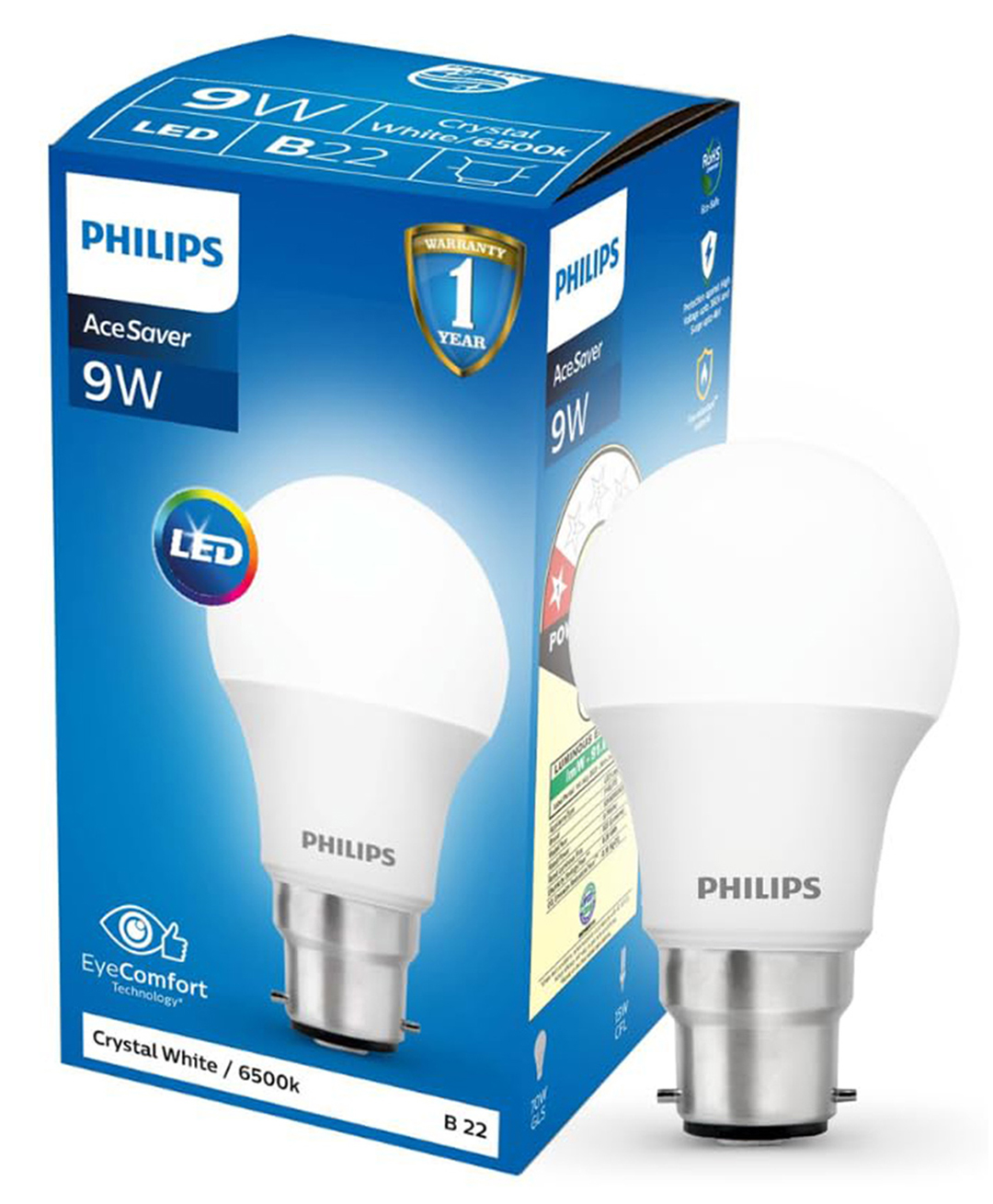 PHILIPS Lighting 9-Watts B22 LED Cool Day White LED Bulb, Pack of 1, (Ace Saver)-image-2