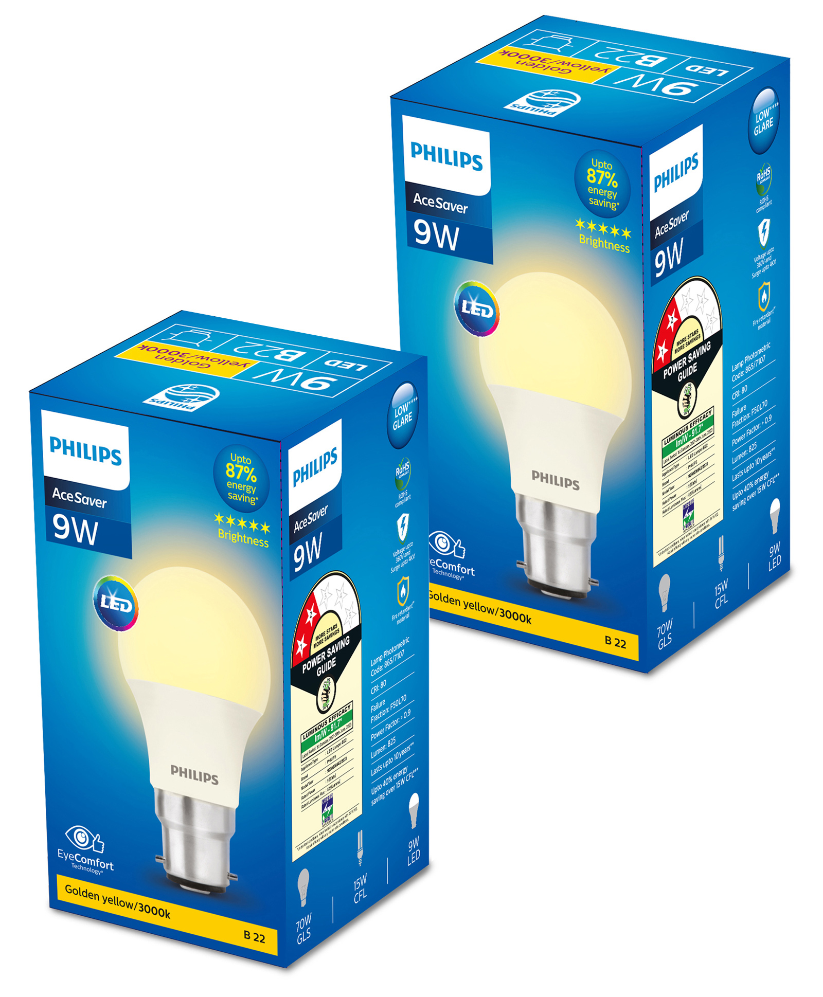 PHILIPS Lighting Base B22 9-Watt LED Bulb (Golden Yellow) - pack of 2-image-25
