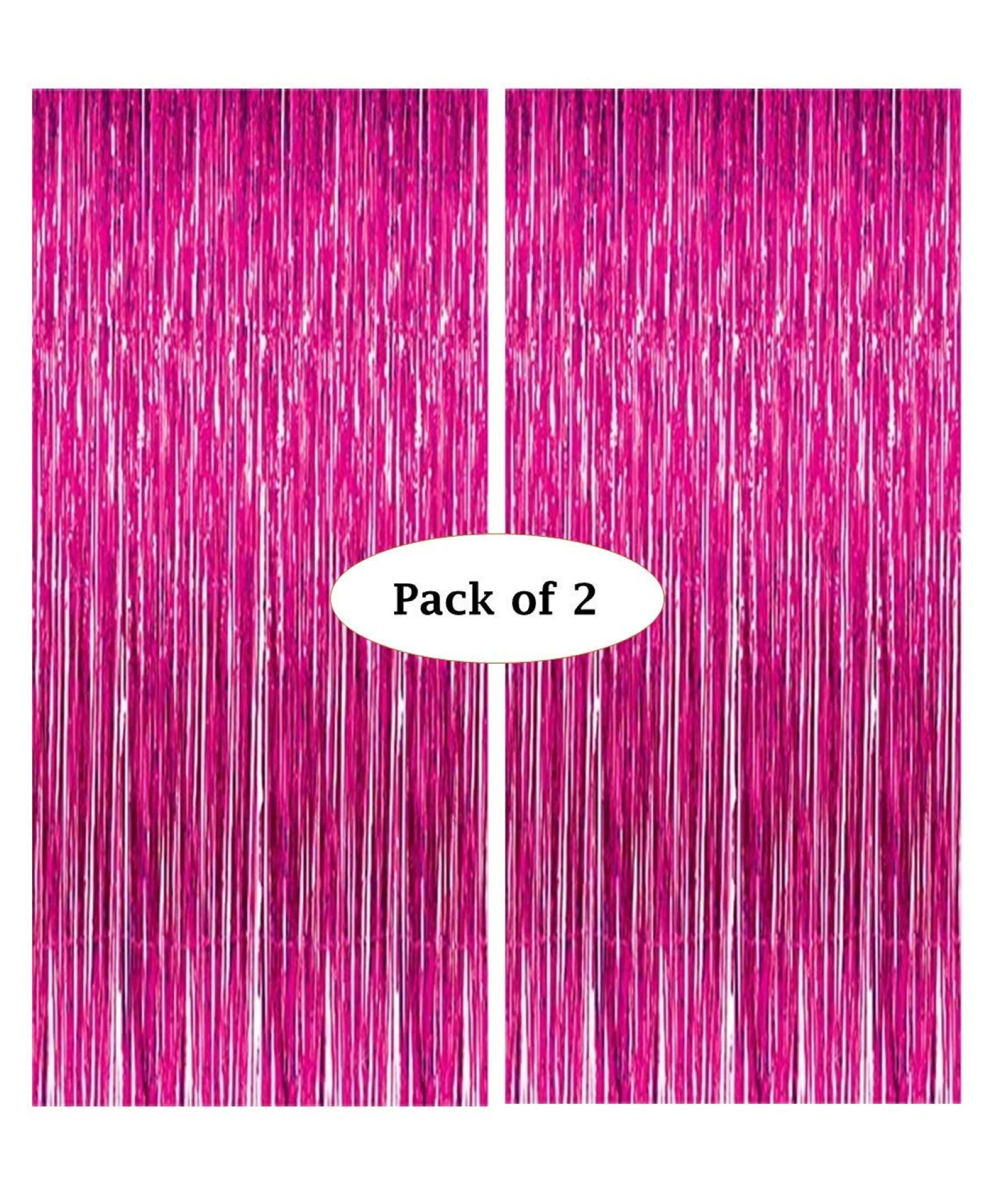 Bubble Trouble Birthday Foil Solid Opaque Curtain Pack of 2 Pink 3Ftx6Ft Fringe Solid Curtains Party Decoration-image-18