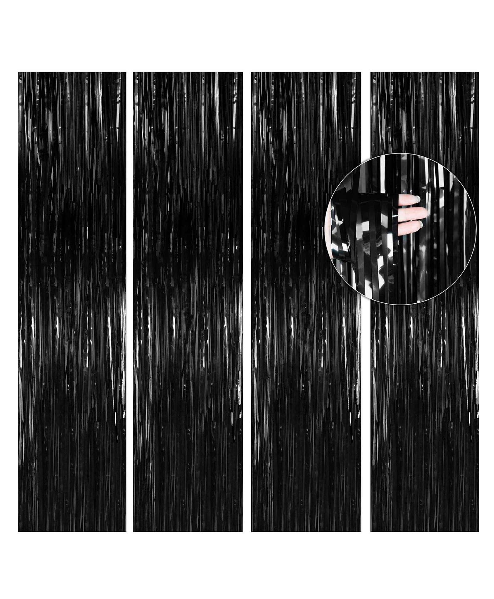 Bubble Trouble 4 Pcs Foil Fringe Curtains Backdrop Metallic Tinsel Streamers Photo Booth Backdrops Door Fringe Curtains-image-48