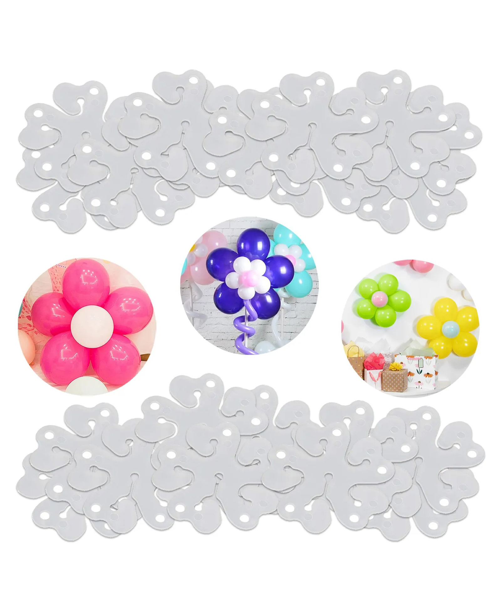 Bubble Trouble Flower Shape Balloon Clips for Balloon Holder Birthday Party Event Decorations - Pack of 24-image-6