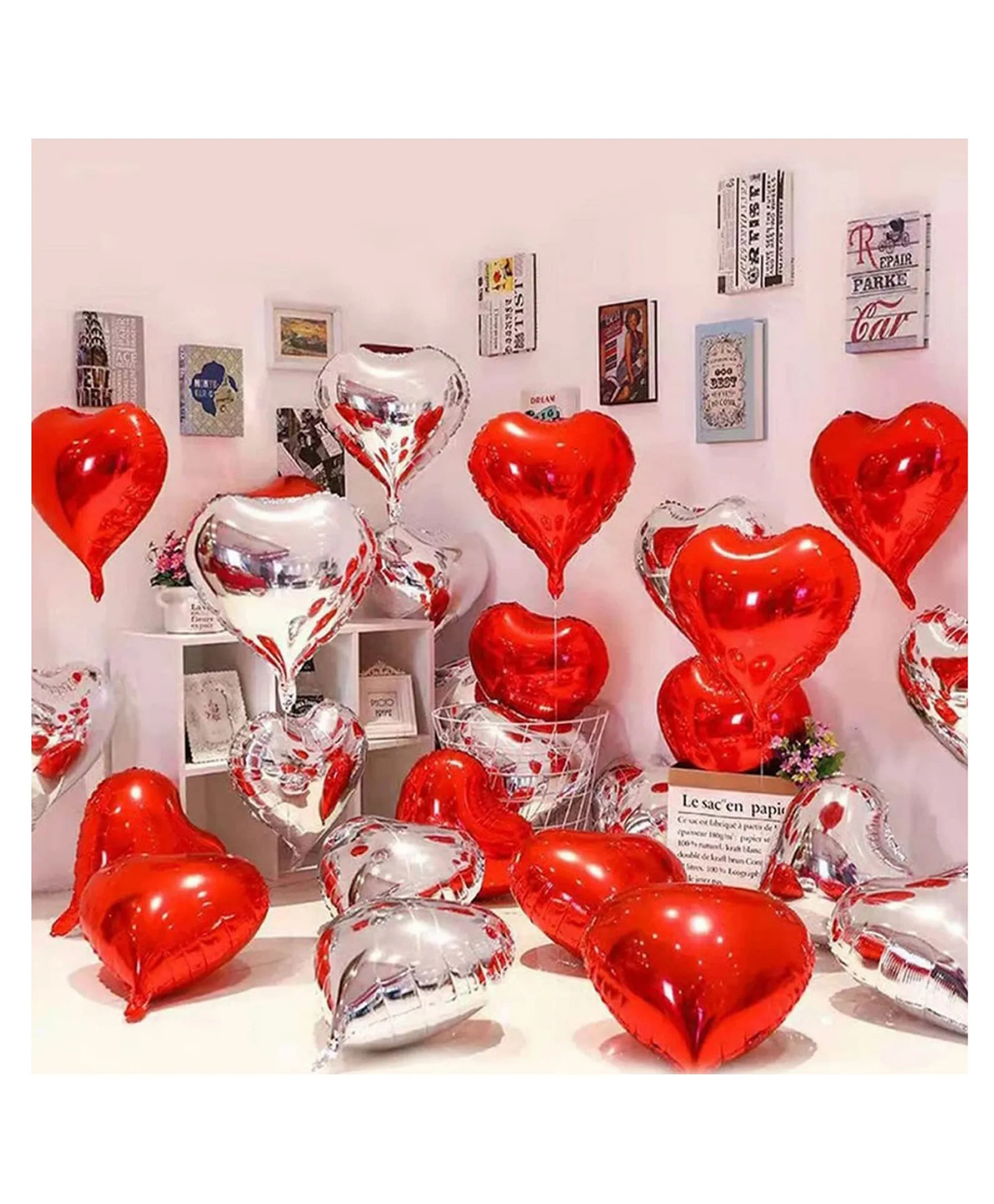 Bubble Trouble (Pack of 20) Heart Foil Balloon / Heart Combo / Heart Balloon / Baby Shoot Balloon / Silver Heart Foil Balloon / Red Heart Foil Balloon-image-20