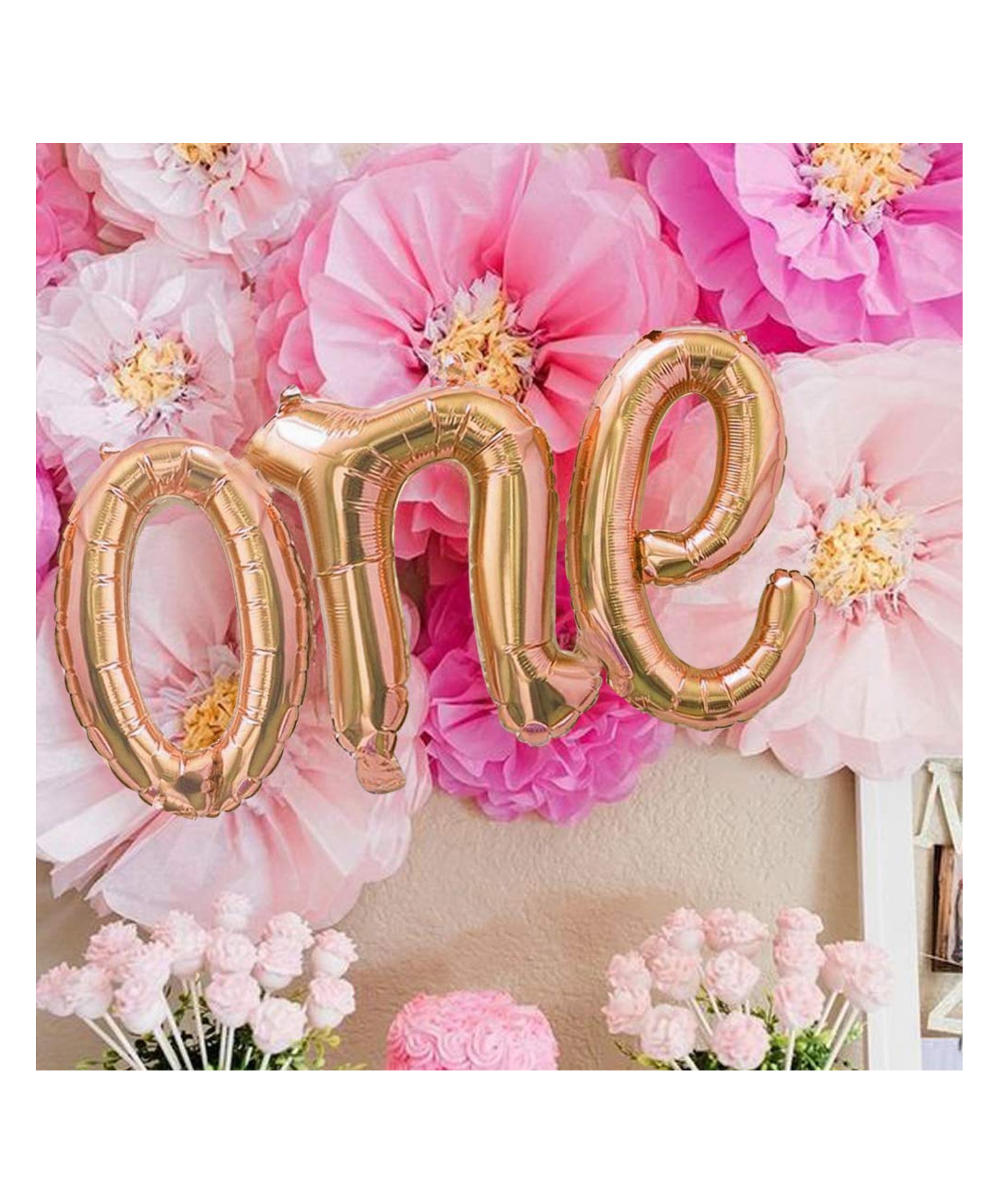 Bubble Trouble 15 x 35 Inch One Year Birthday Decorations 1st Birthday 1 Number foil Balloon 1 Year Celebration One Foil Balloon 1st Photoshoot Props - Rose Gold-image-31
