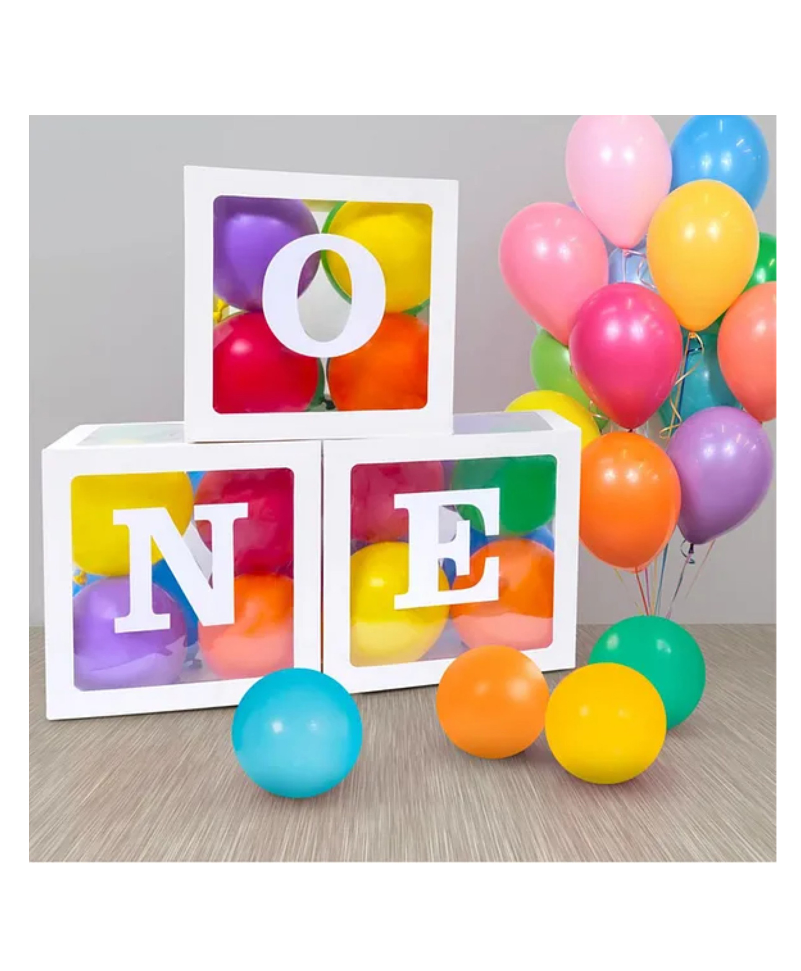 Bubble Trouble one balloon box for 1st birthday baby boy baby girl birthday celebration outdoor indoor decoration-white-pack of 3-picture-24
