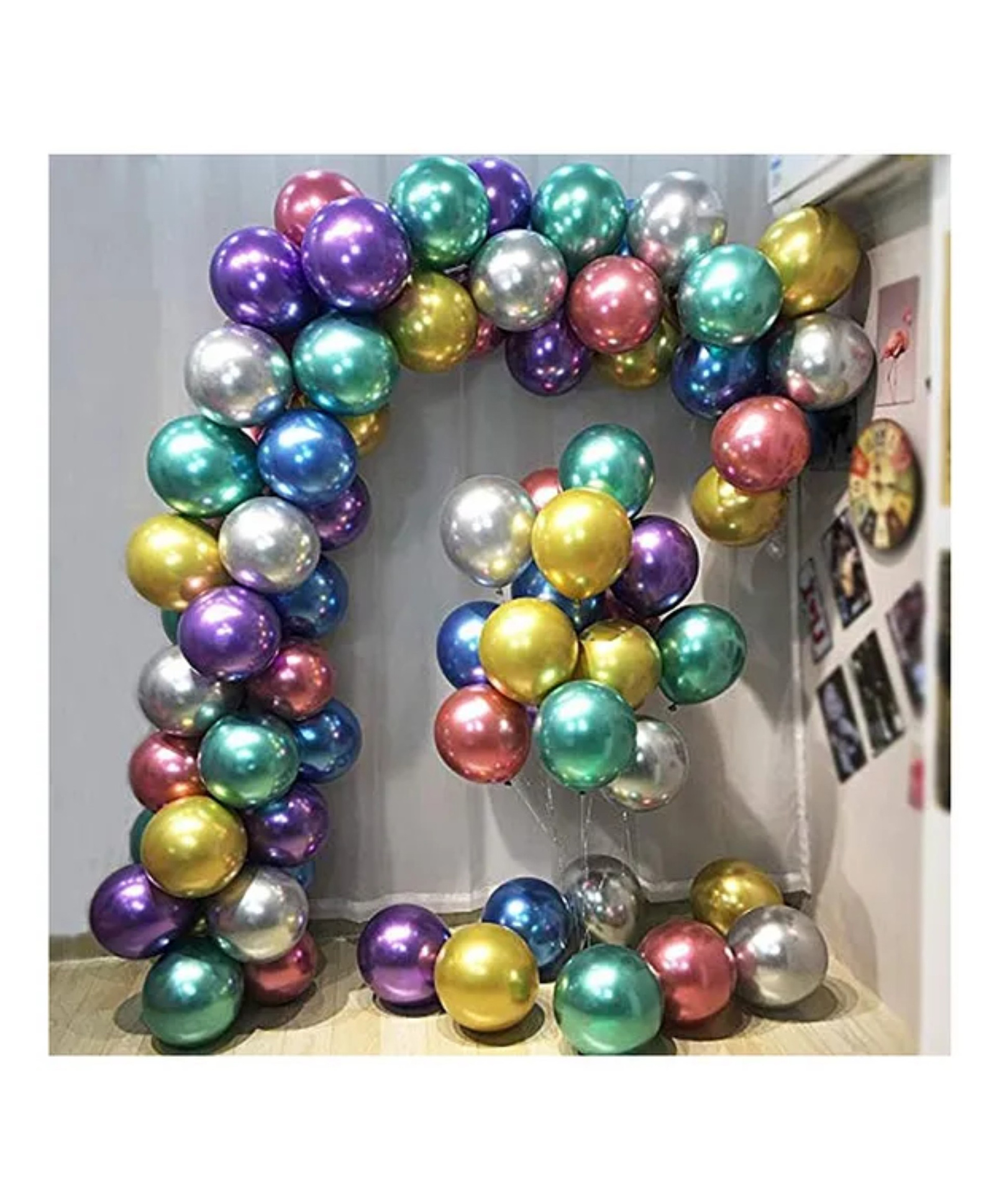 Bubble Trouble Metallic Mirror Finish Latex Chrome Balloons Multicolor - Pack of 50-image-49
