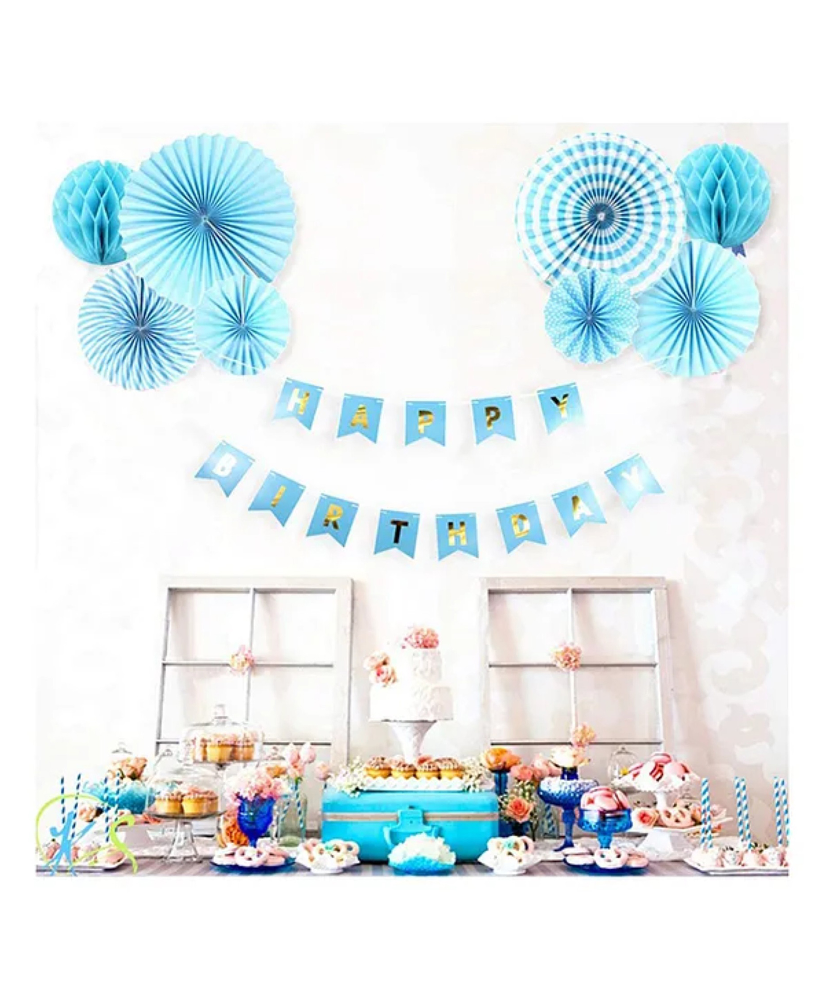 Bubble Trouble Birthday Decoration Combo - Blue-image-29