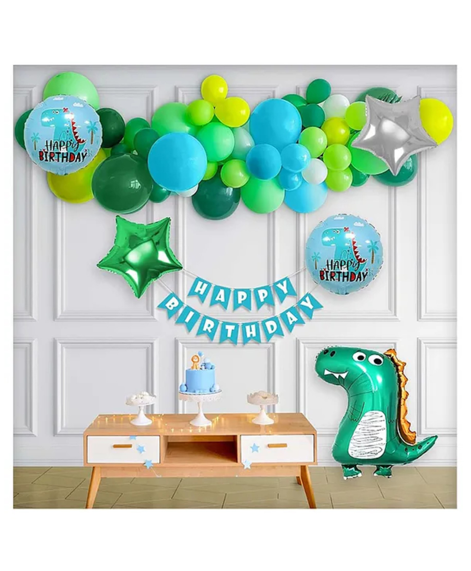 Bubble Trouble Birthday Decoration DIY Combo Kit Dinosaur Theme with Dinosaur Foil Balloon Set - Pack of 48 Items-image-12
