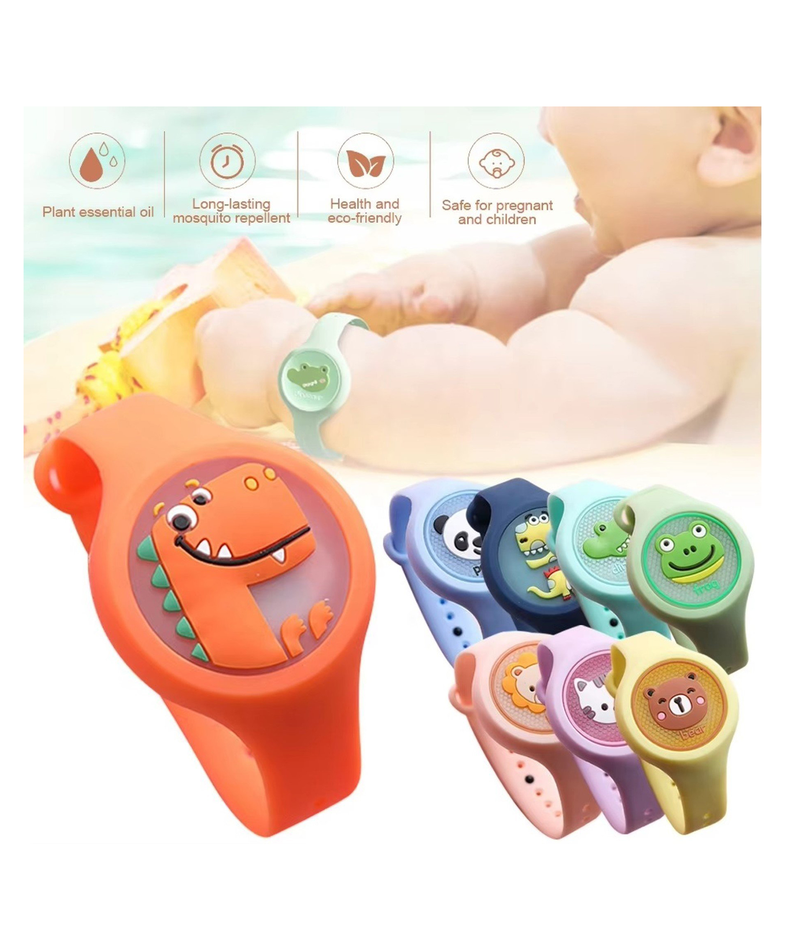 Luvlittle Mosquito Repellent Bands with Led Light Up Insect & Bug Pest Repeller Waterproof Bracelet Pack of 1 - MultiColour