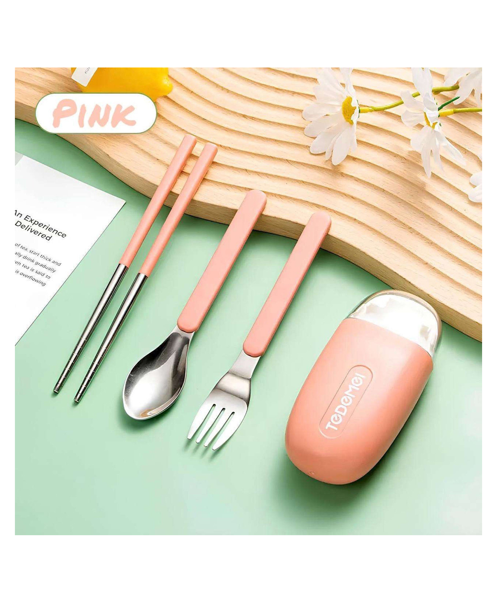 LuvLittle Travel Kawaii Cutlery Set- Pink-image-41