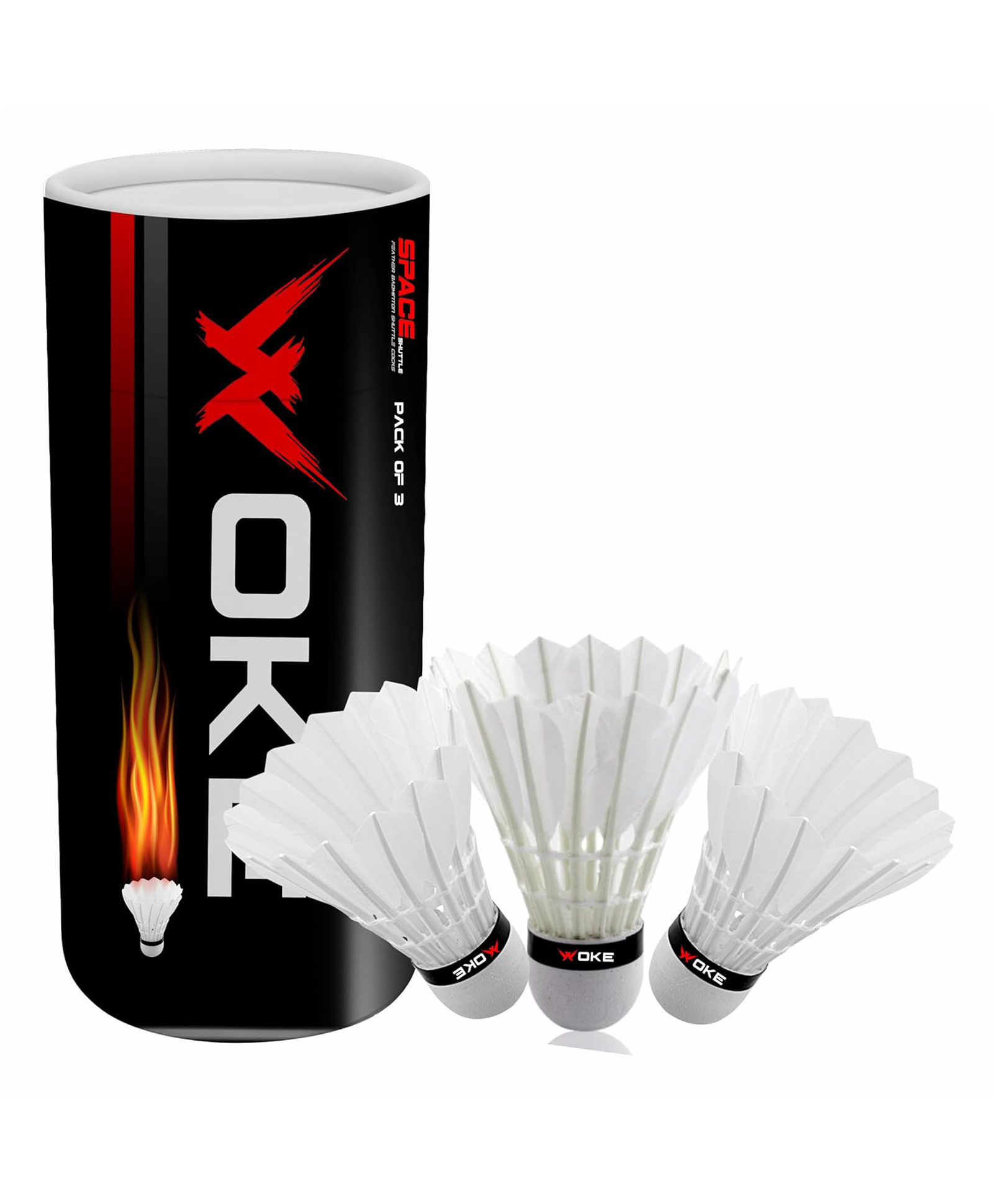 Woke Birdie Feather Badminton Shuttlecock White Colour (Set of 3pcs) Ideal for tournaments,Professional Practice, Indoor/Outdoor Games-picture-11