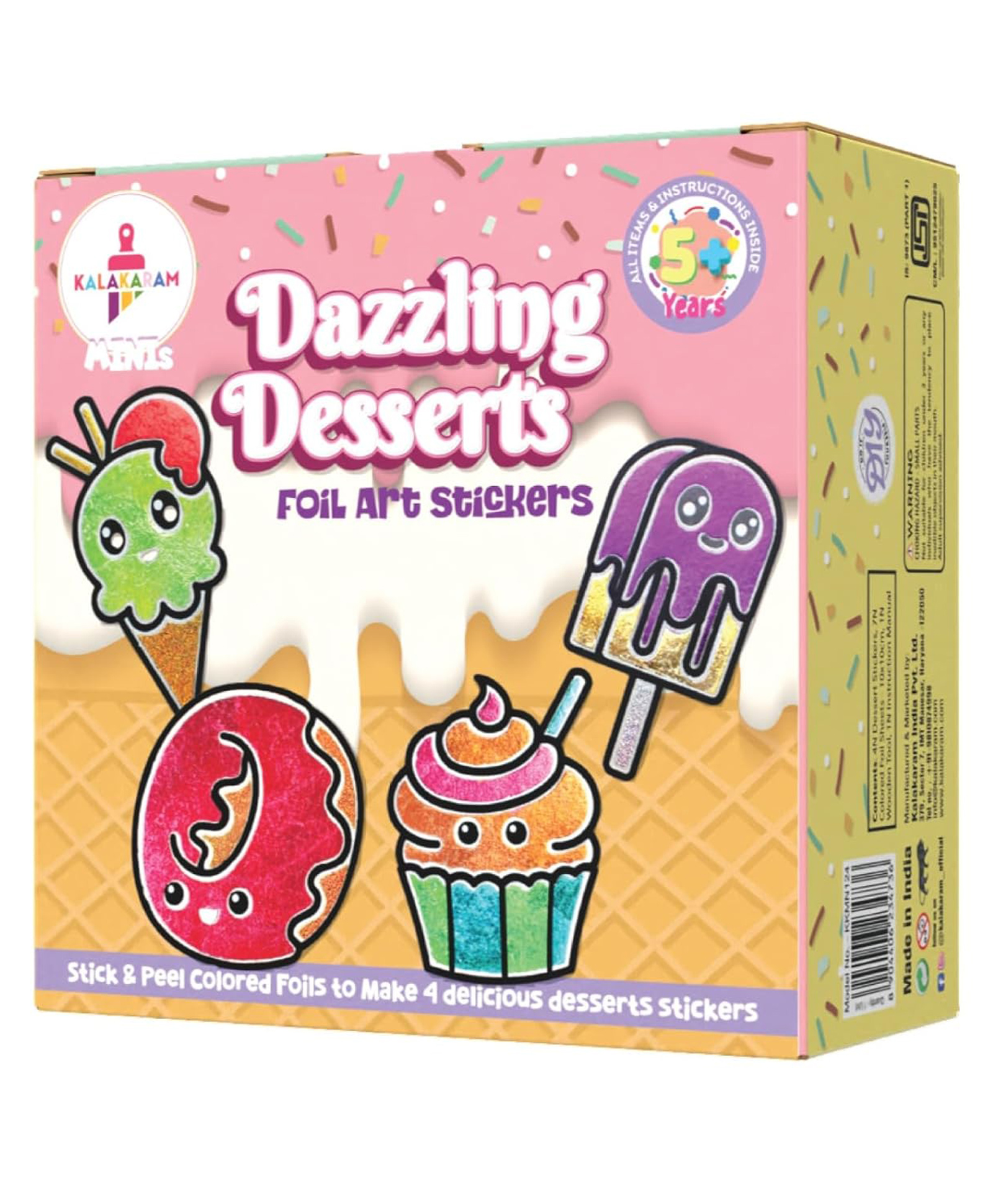 Kalakaram Mini Dazzling Desserts Foil Art Kit 15 Pcs