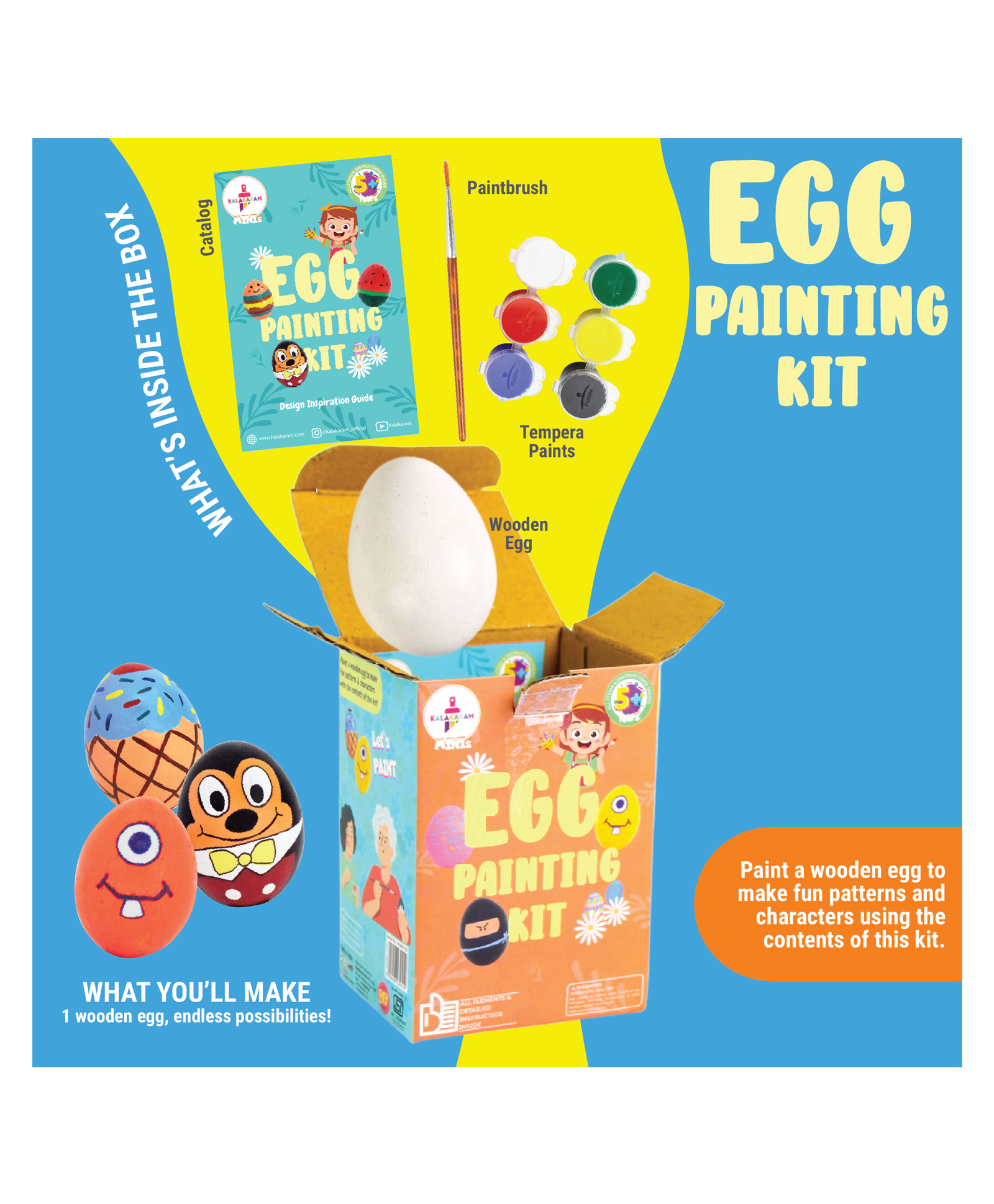 Kalakaram Egg Painting Mini Kit - Multicolor-image-45