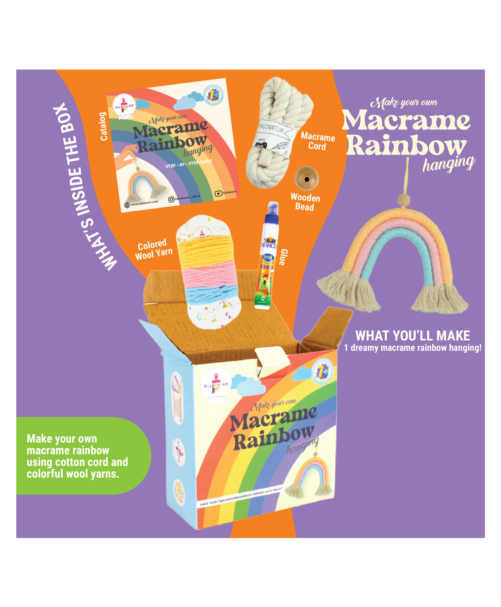 Kalakaram Macrame Rainbow Mini Kit - Multicolor-image-47
