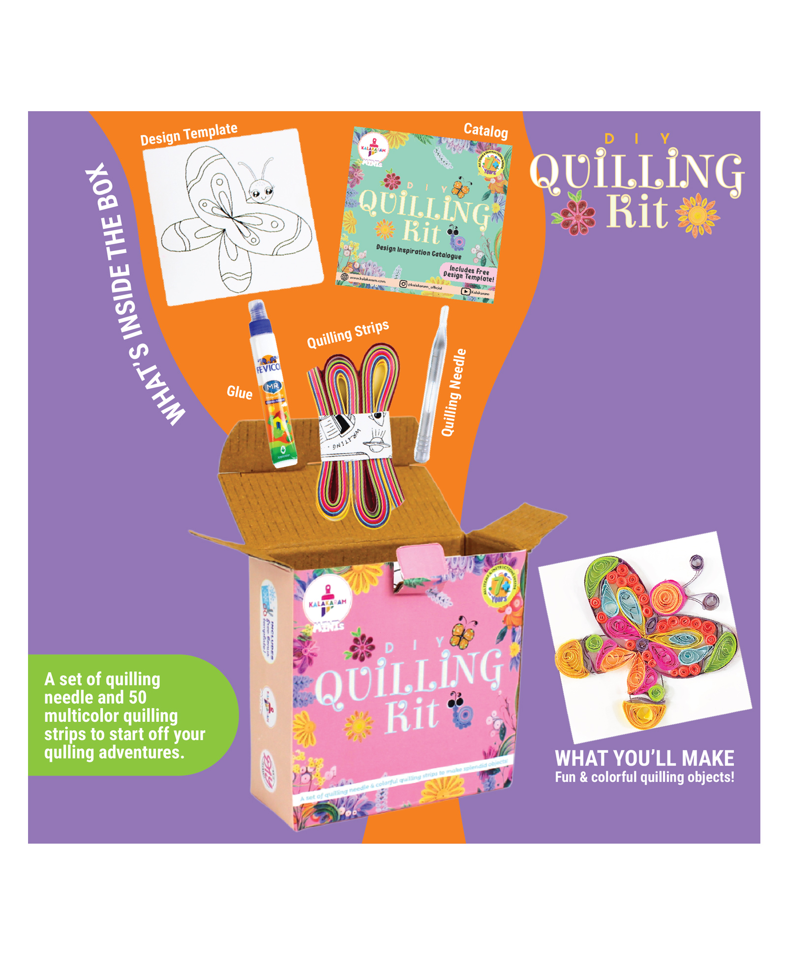 Kalakaram DIY Quilling Mini Kit - Mulricolor-picture-22