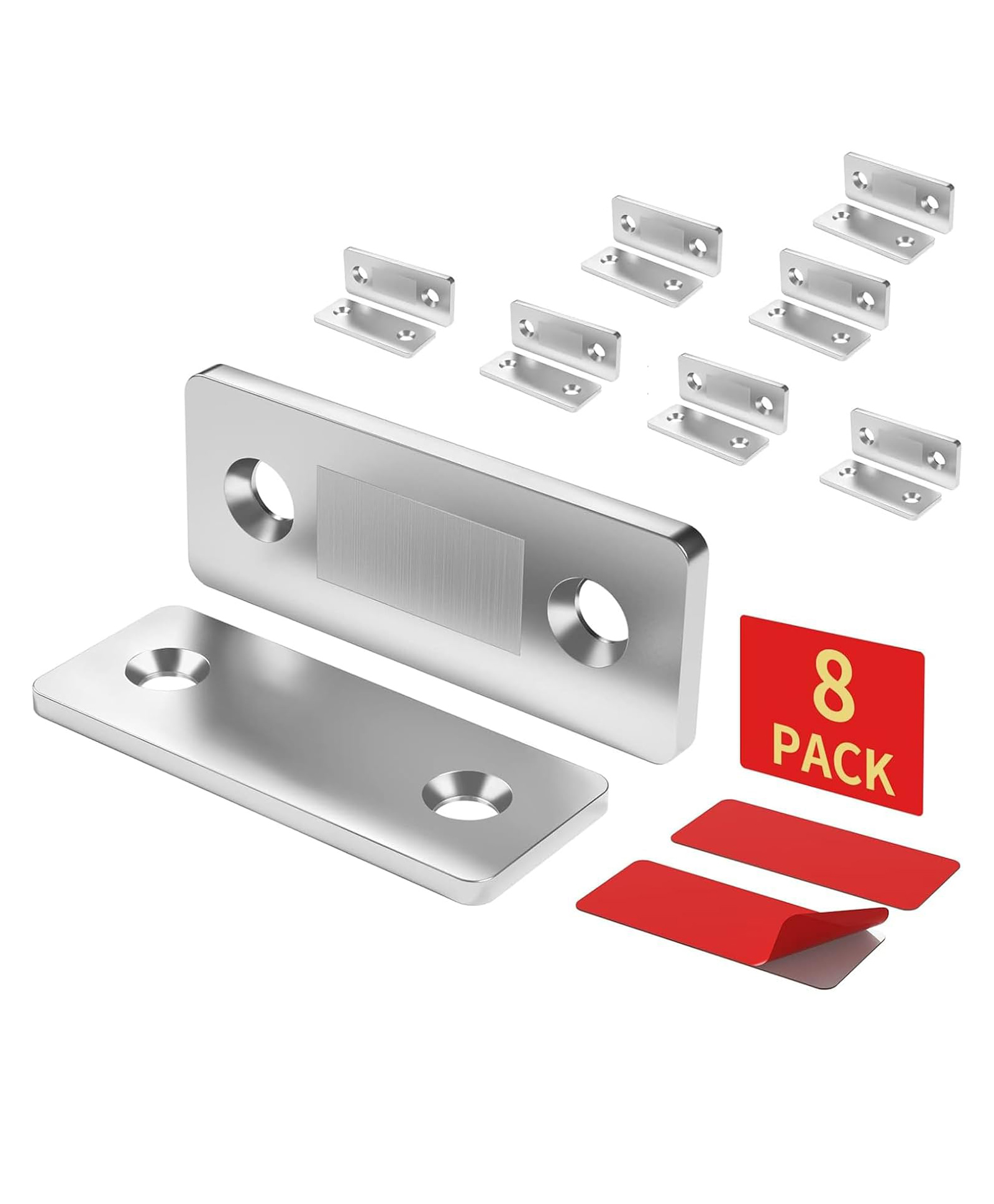 House of Quirk Cabinet Magnetic Catch Ultra Thin Magnetic Door Catch Adhesive Drawer Magnet Catch for Kitchen Door Closet Drawer Magnetic (Pack of 8)-image-5