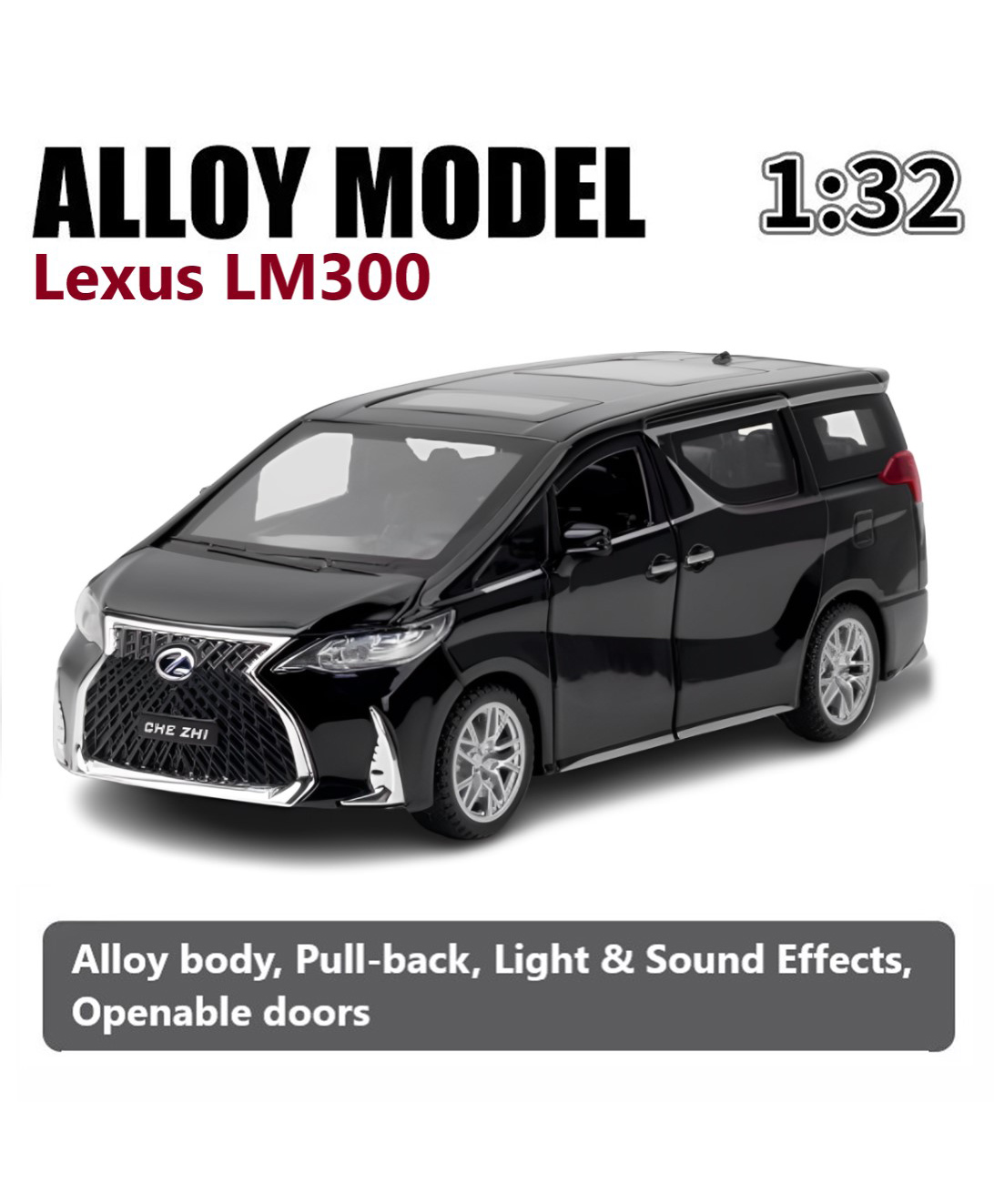 ADKD 1:32 Scale Die Cast Lexus LM300 Car Model Metal Car with Openable Doors & Pull Back with Sound and Light - (Colour May Vary/ Random Color)-picture-23