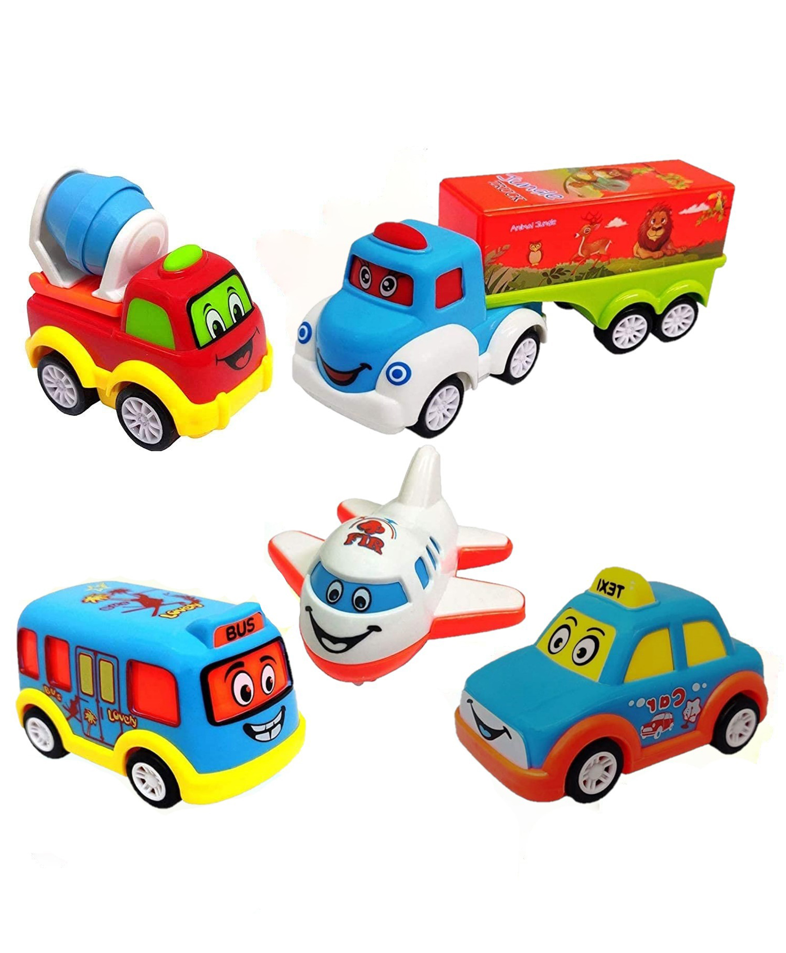 ADKD Unbreakable Pull Back Vehicles Crawling Toy For Kids & Children Power Friction Cars Pack of 5 - (Color May Vary)-picture-18
