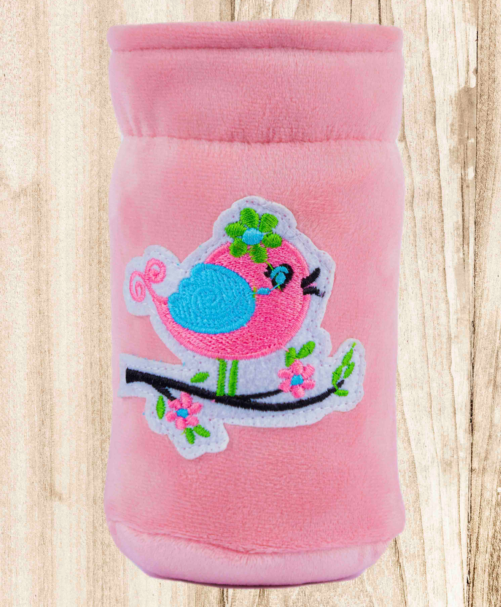 Mittenbooty Baby Broad Neck Bottle Cover for feeding Bottle upto 260 ml & 330 ml Bird Patchwork - Pink-image-4