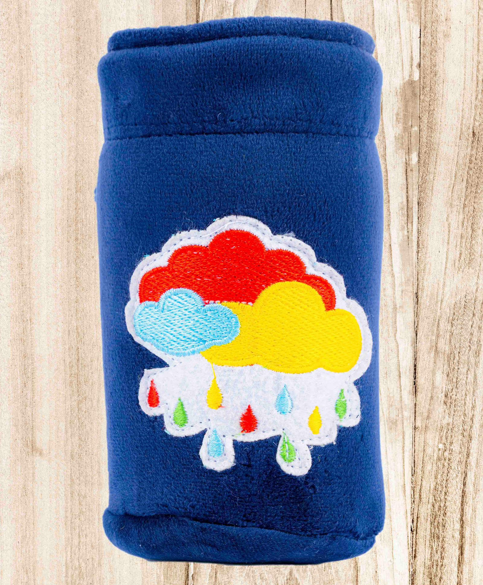 Mittenbooty Baby Broad Neck Bottle Cover for feeding Bottle upto 260 ml & 330 ml Clouds Patchwork - Navy Blue-image-44