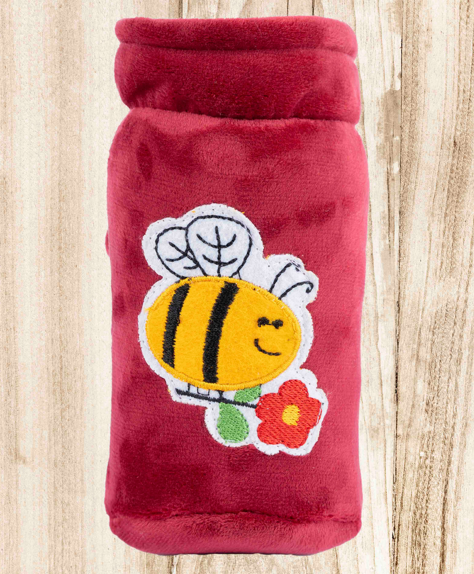 Mittenbooty Baby Broad Neck Bottle Cover for Feeding Bottle upto 150 ml Honeybee Patchwork - Red-image-5