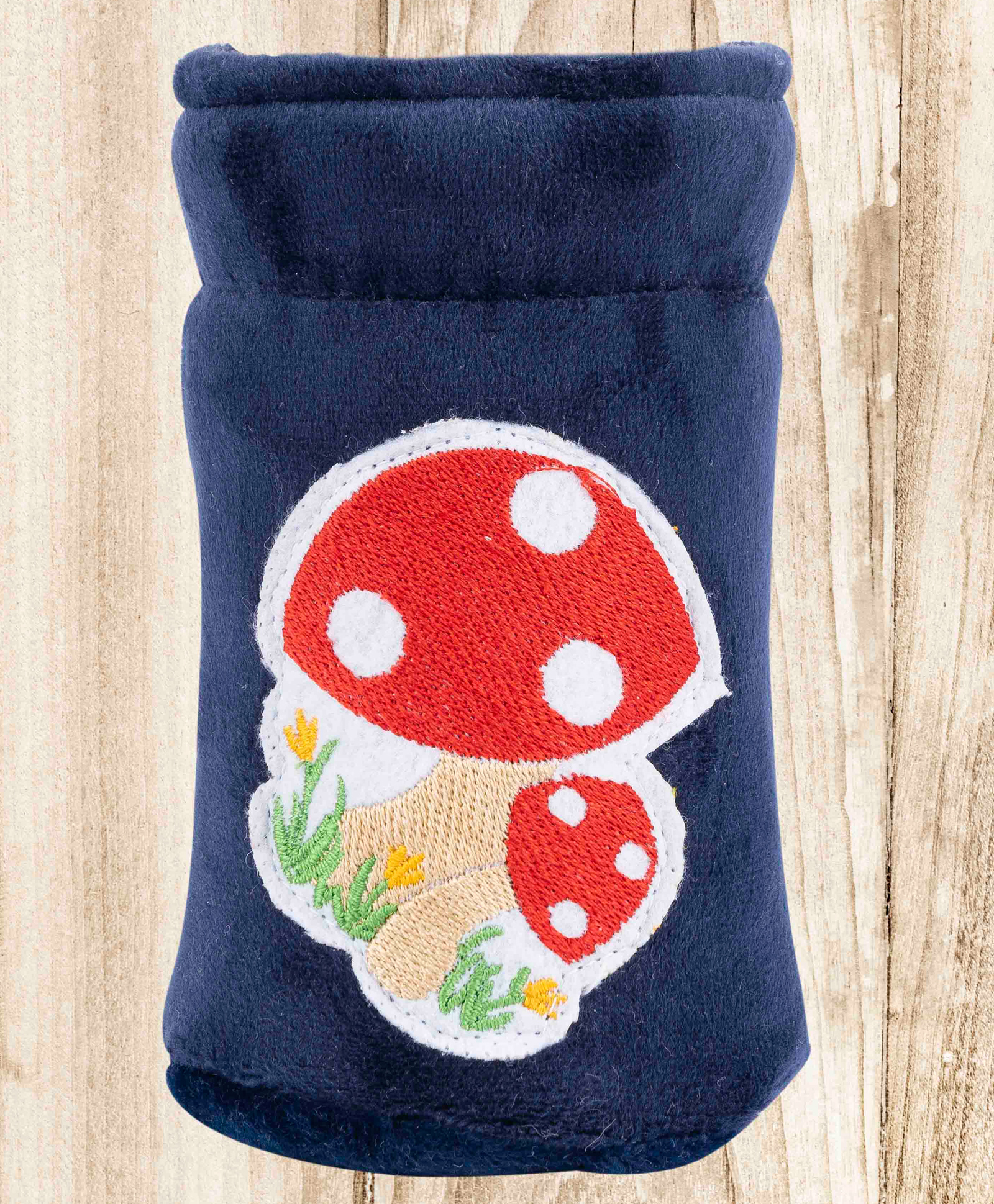 Mittenbooty Baby Broad Neck Bottle Cover for Feeding Bottle upto 150 ml Mushroom Patchwork - Navy-image-2